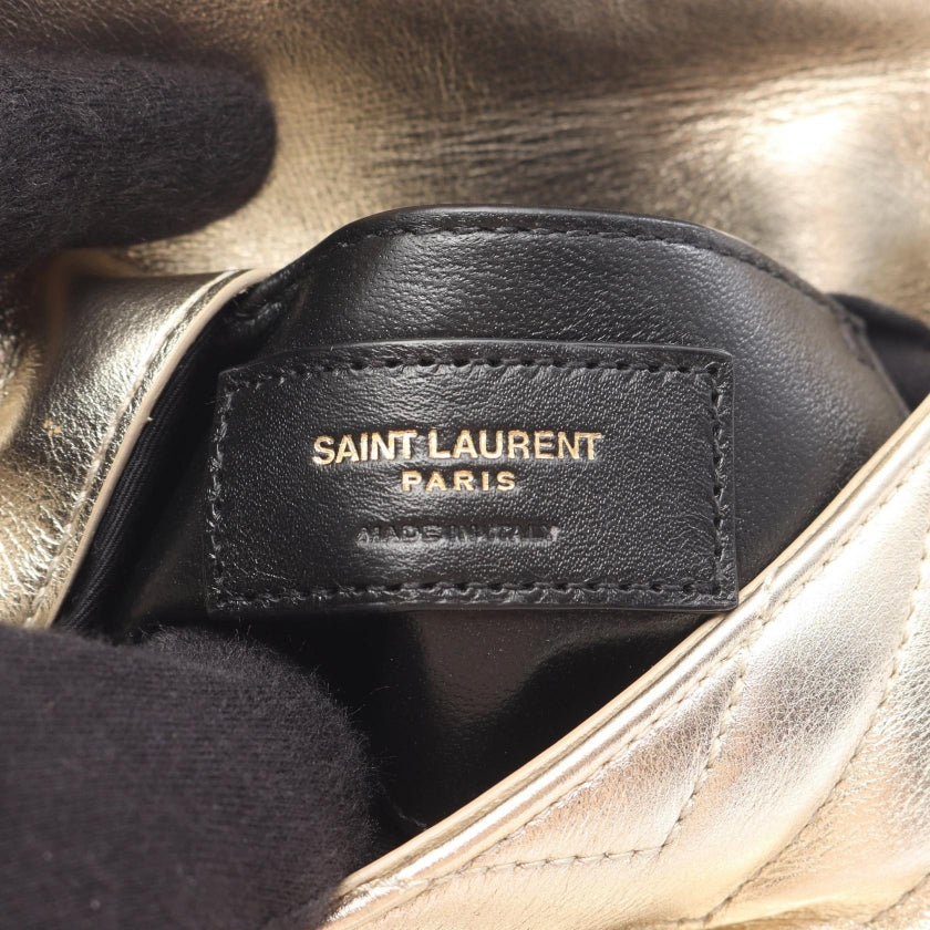 YSLロゴ チェーンショルダーバッグ レザー シャンパンゴールド サンローランパリ バッグ SAINT LAURENT PARIS