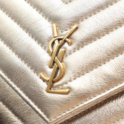 YSLロゴ チェーンショルダーバッグ レザー シャンパンゴールド サンローランパリ バッグ SAINT LAURENT PARIS