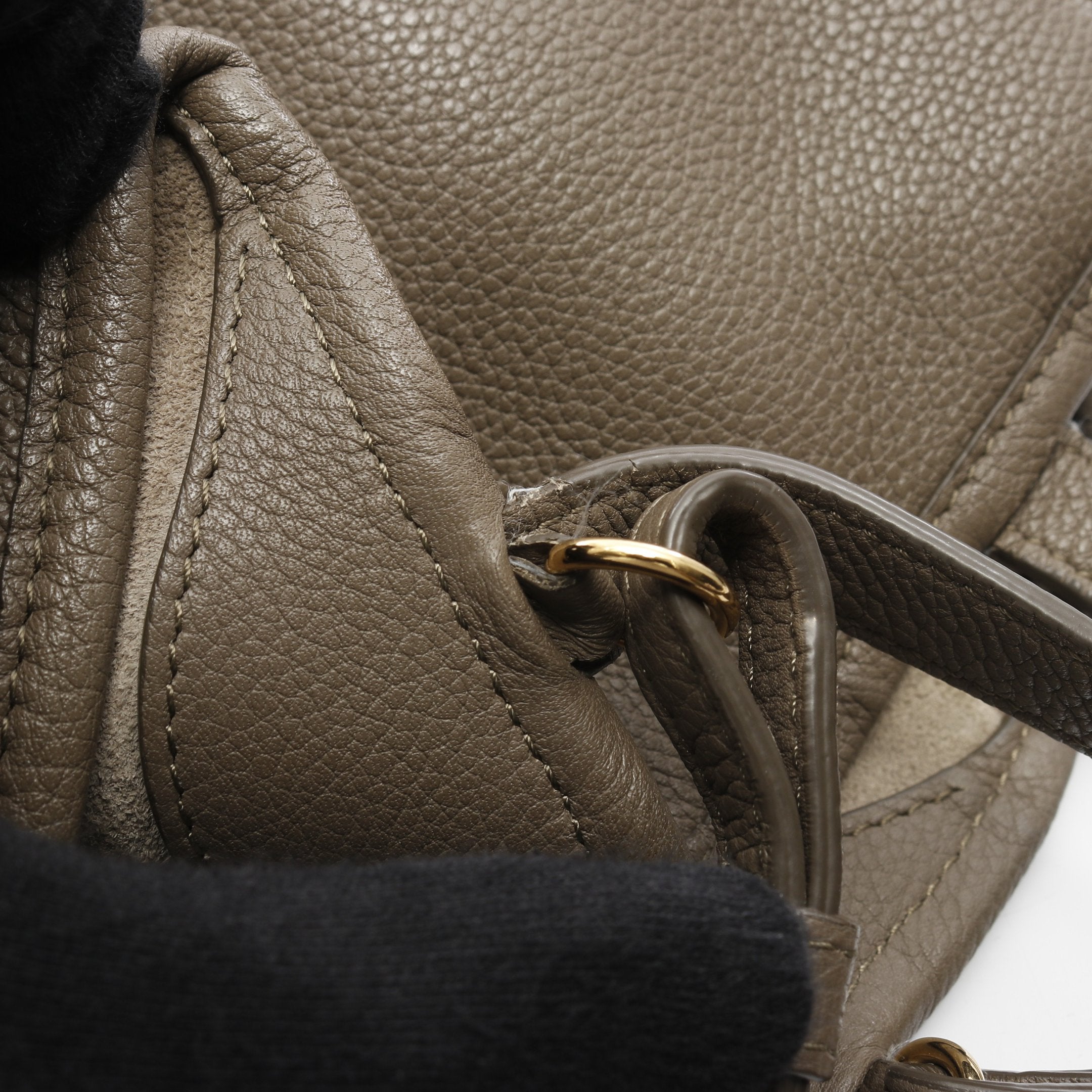 スモール フォールドカバ ハンドバッグ トートバッグ レザー グレー