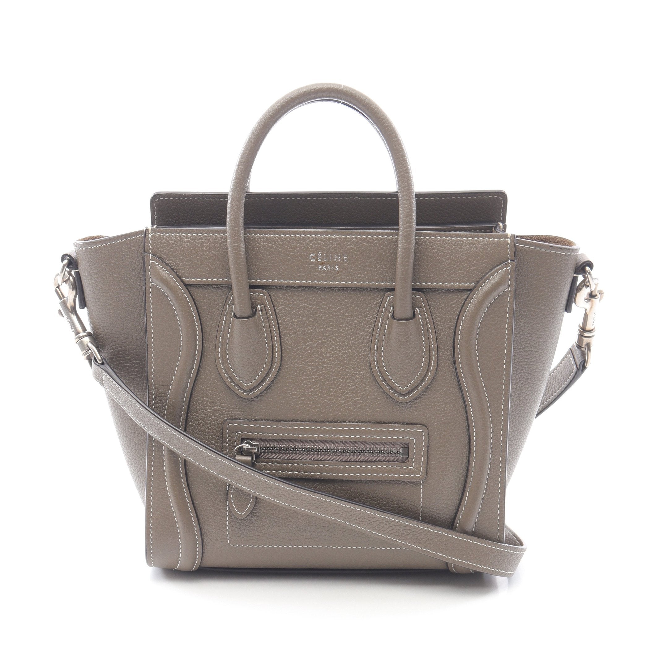 極美品✨セリーヌナノショッパーハンドバッグ2WAY グレーマルチカラー