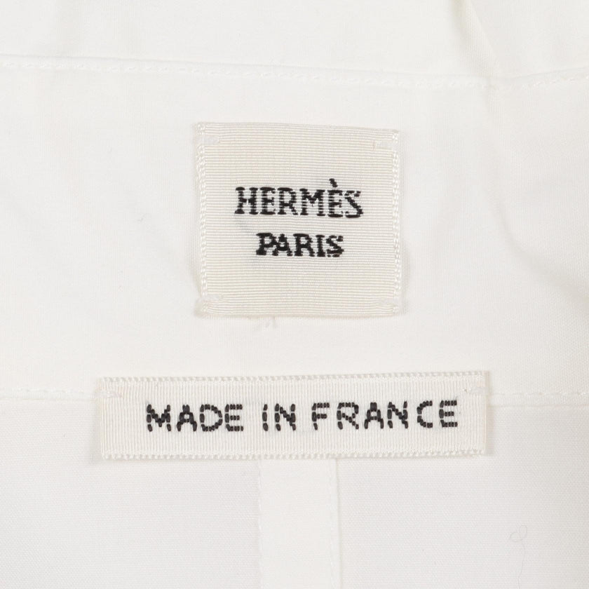 シャツワンピース コットン ホワイト エルメス ワンピース HERMES
