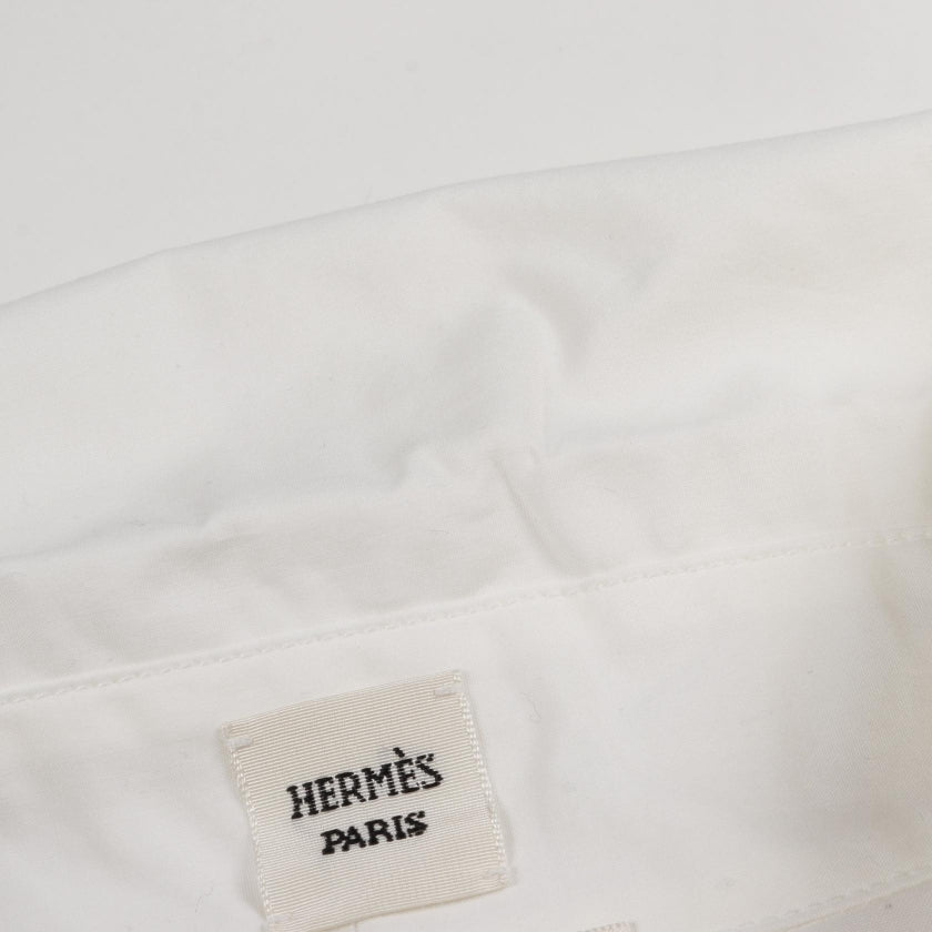 シャツワンピース コットン ホワイト エルメス ワンピース HERMES