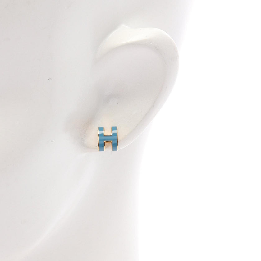 ミニポップアッシュ ピアス ブルージーン ピアス GP ブルー ゴールド エルメス アクセサリー HERMES
