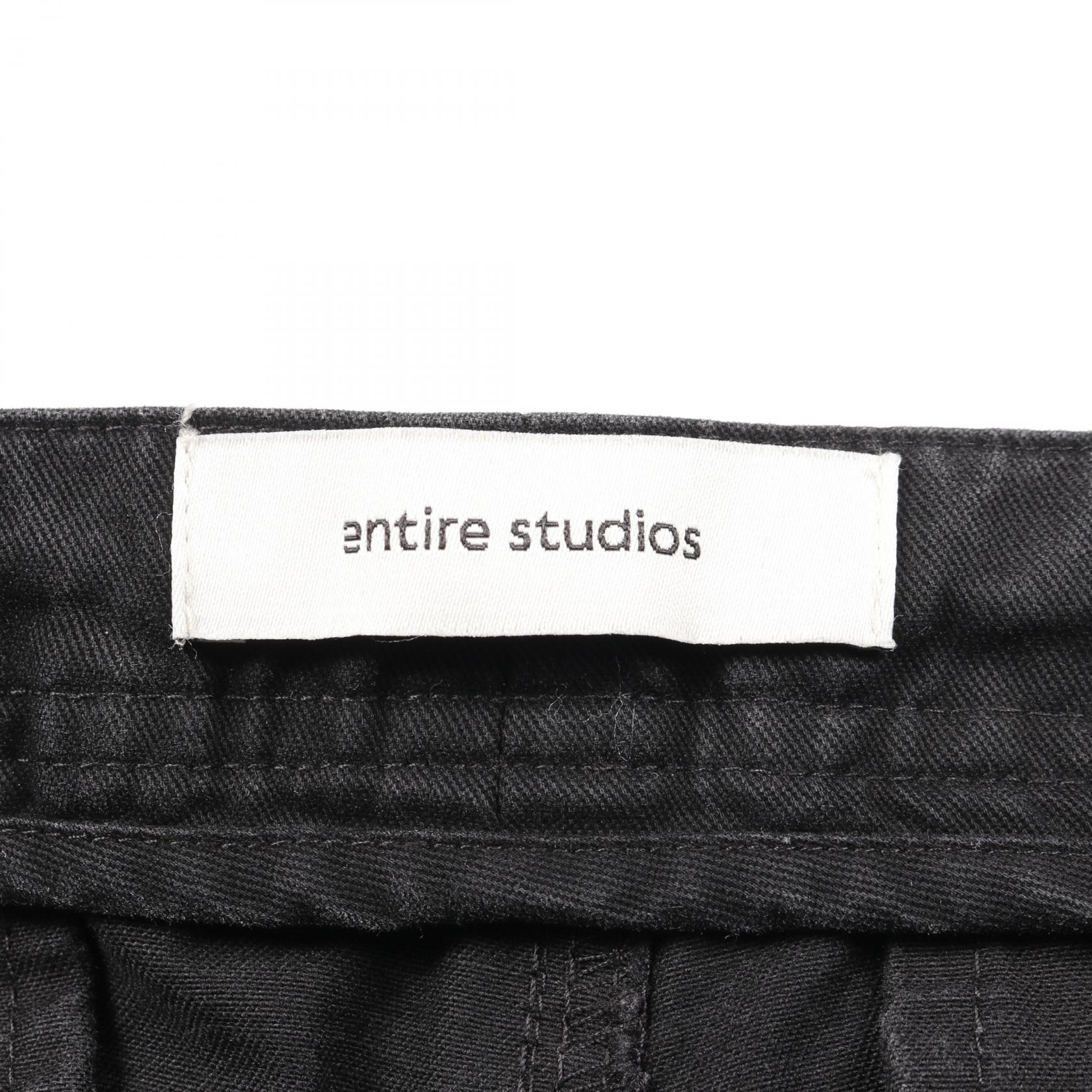 BARREN CARGO カーゴパンツ コットン ブラック USED加工 エンタイアスタジオ ボトムス ENTIRE STUDIOS