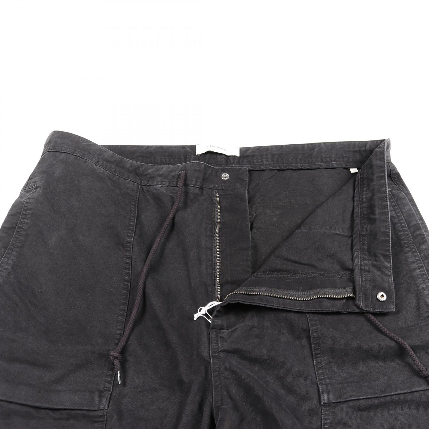 BARREN CARGO カーゴパンツ コットン ブラック USED加工 エンタイアスタジオ ボトムス ENTIRE STUDIOS