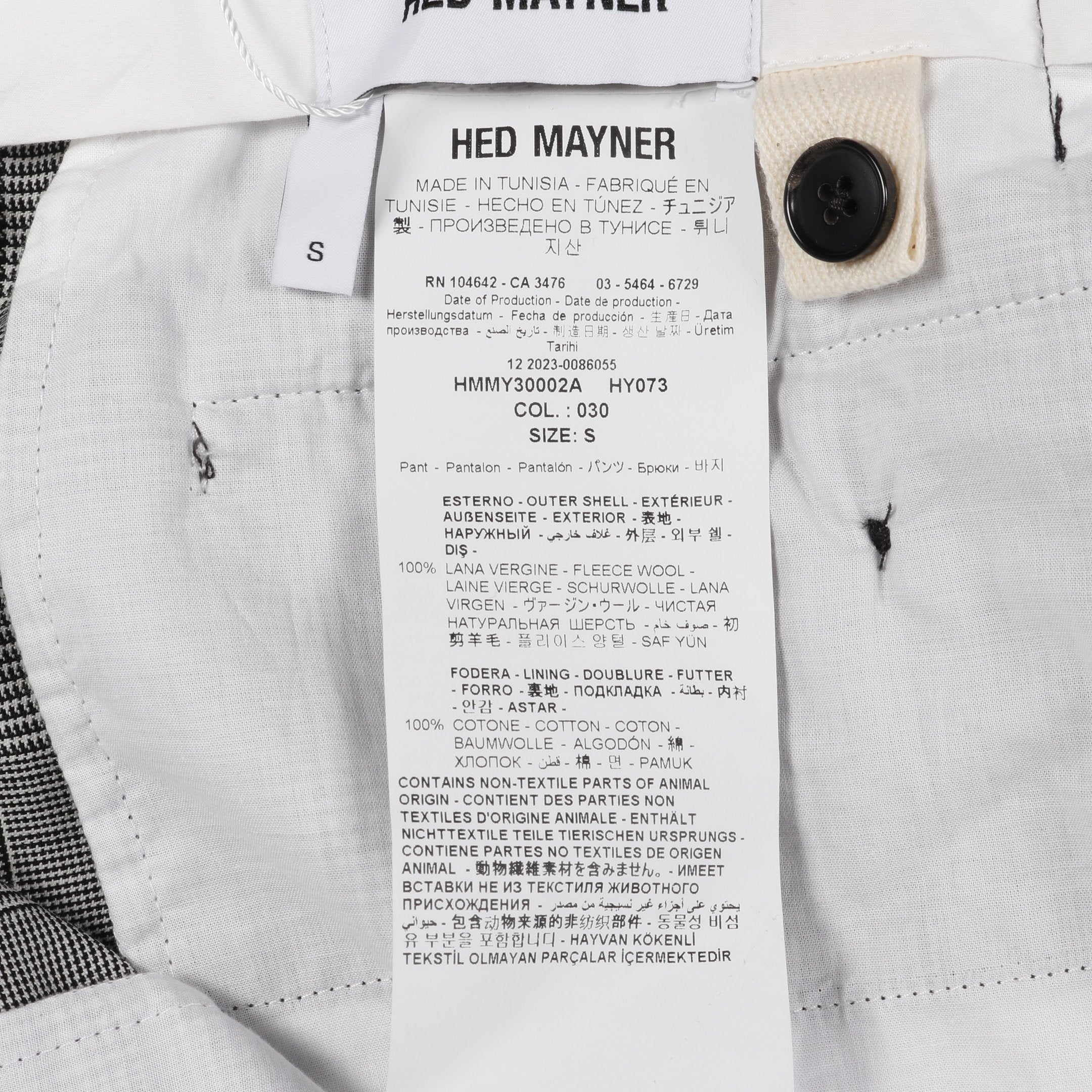 HED MAYNER グレンチェックパンツ ヘビー ウール ギャバジン パンツ グレンチェック ウール グレー