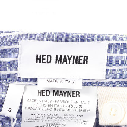 ペーパータッチ オックスフォード パンツ ストライプ コットン ブルー ヘドメイナー ボトムス HED MAYNER