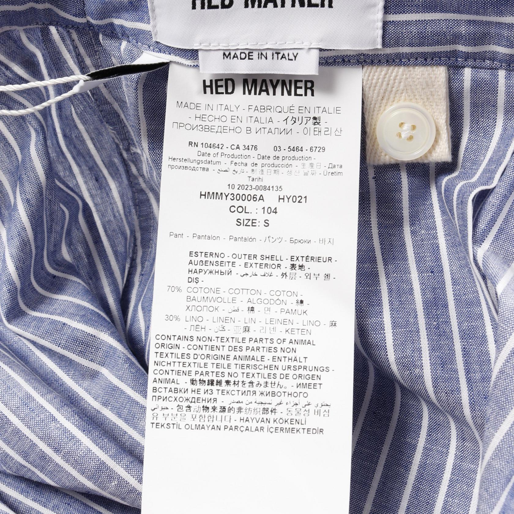 ペーパータッチ オックスフォード パンツ ストライプ コットン ブルー ヘドメイナー ボトムス HED MAYNER