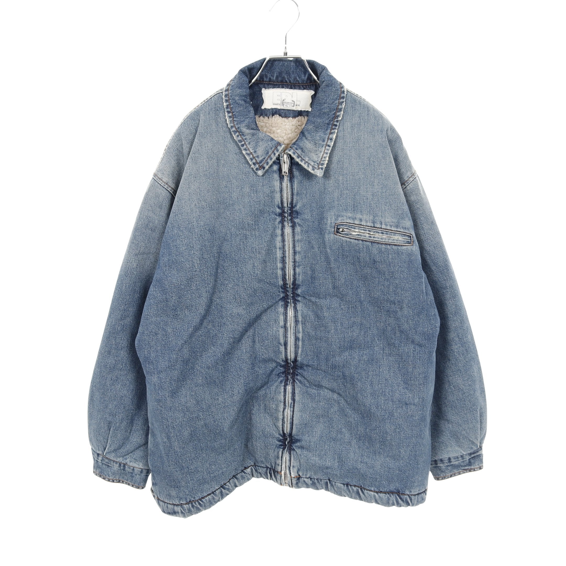 DISTRESSED DENIM SHERPA COAT ボア 中綿 デニムジャケット コットン