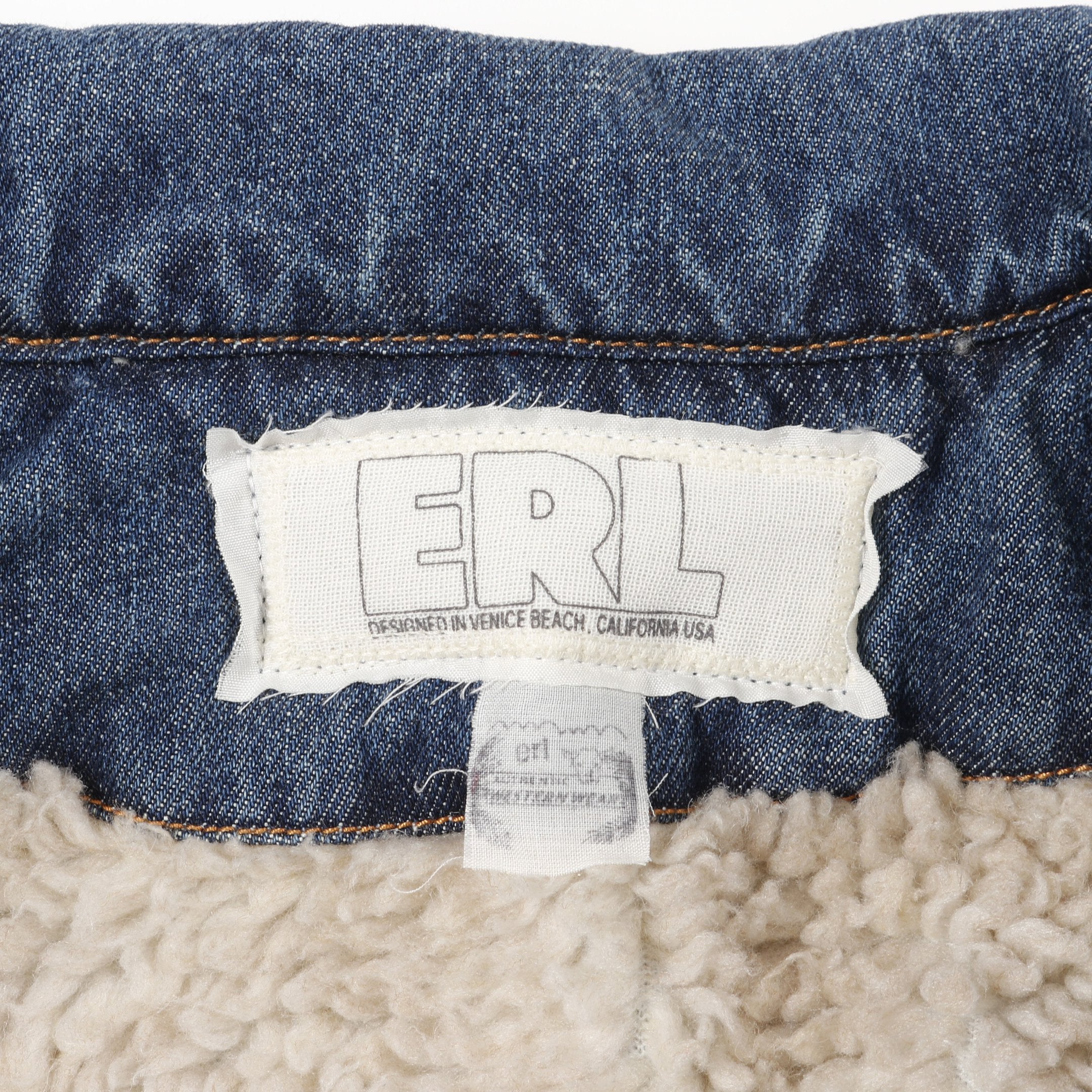 DISTRESSED DENIM SHERPA COAT ボア 中綿 デニムジャケット コットン