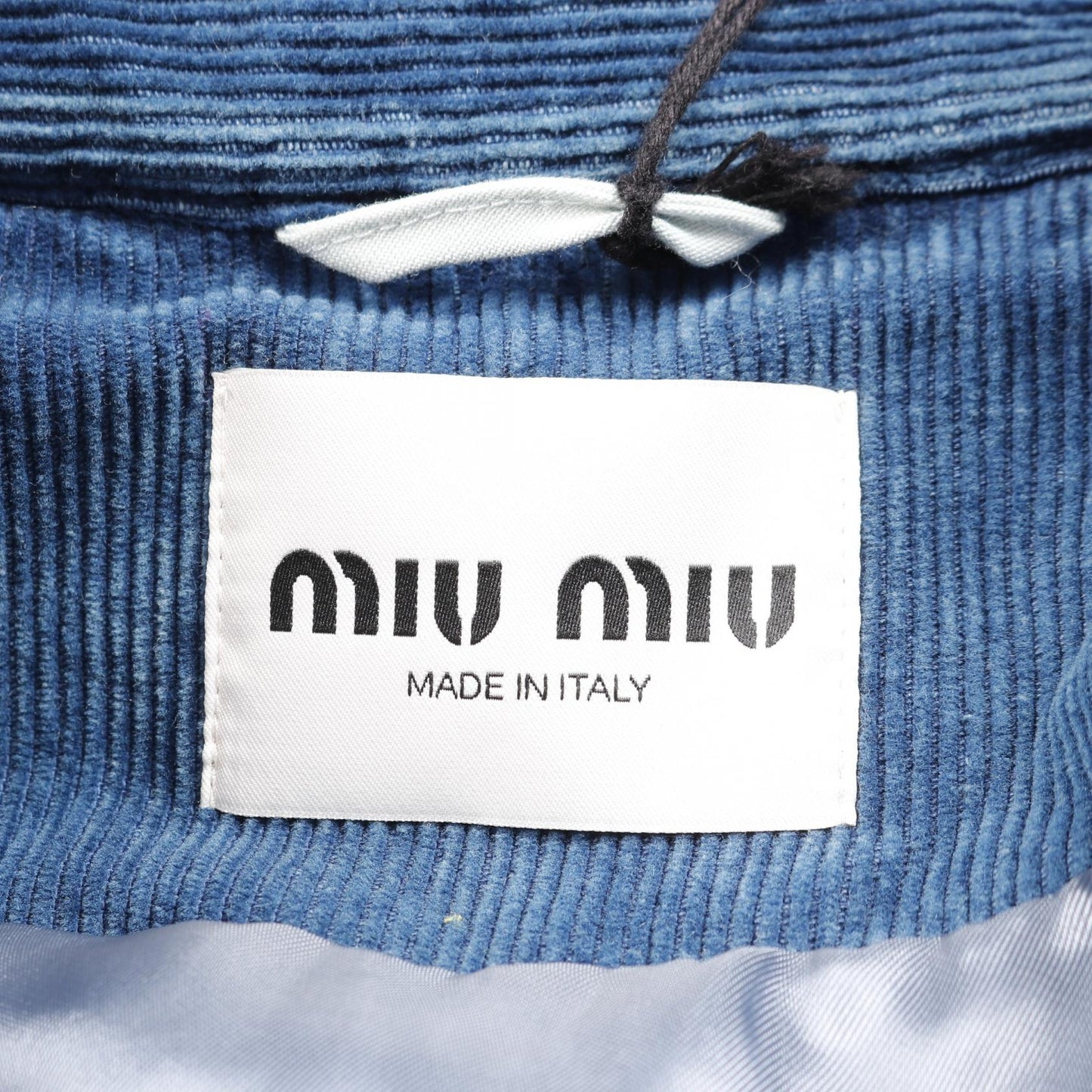 ウォッシュド コーデュロイ ブルゾン コットン ブルー ヴィンテージ加工 ミュウミュウ アウター miu miu