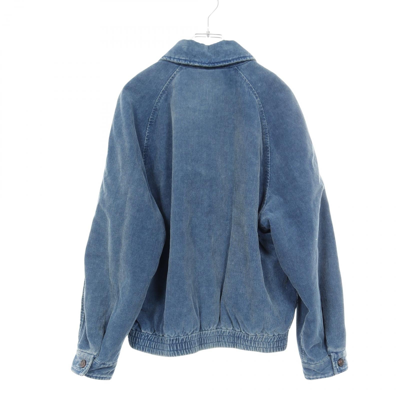 ウォッシュド コーデュロイ ブルゾン コットン ブルー ヴィンテージ