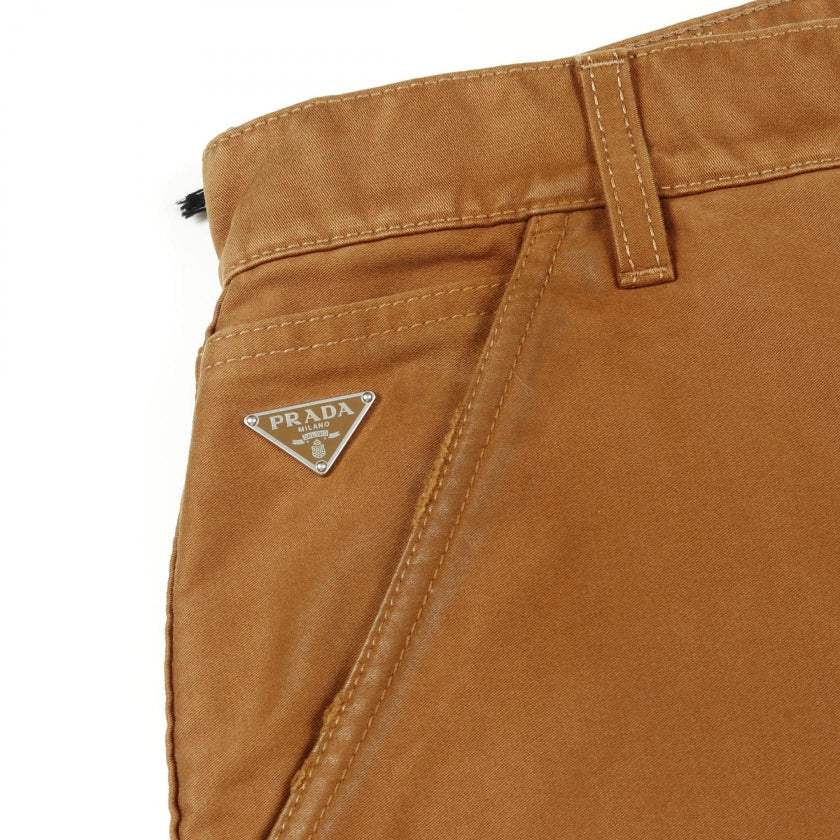 モールスキン パンツ コットン ブラウン プラダ ボトムス PRADA