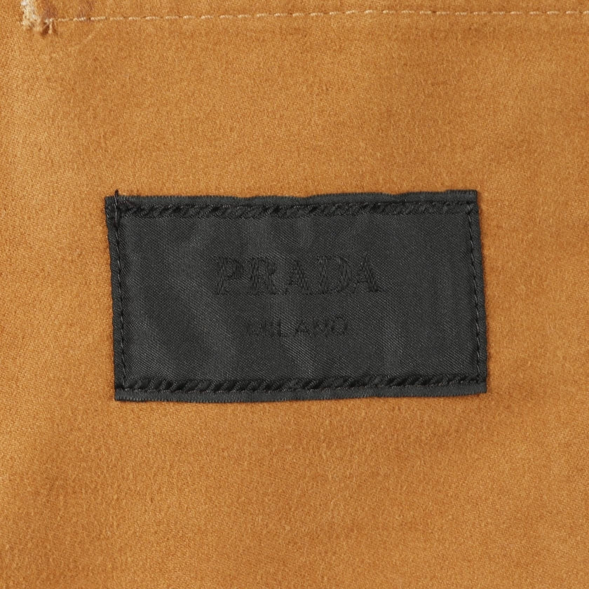 モールスキン ジャケット コットン ブラウン トライアングルロゴ プラダ アウター PRADA