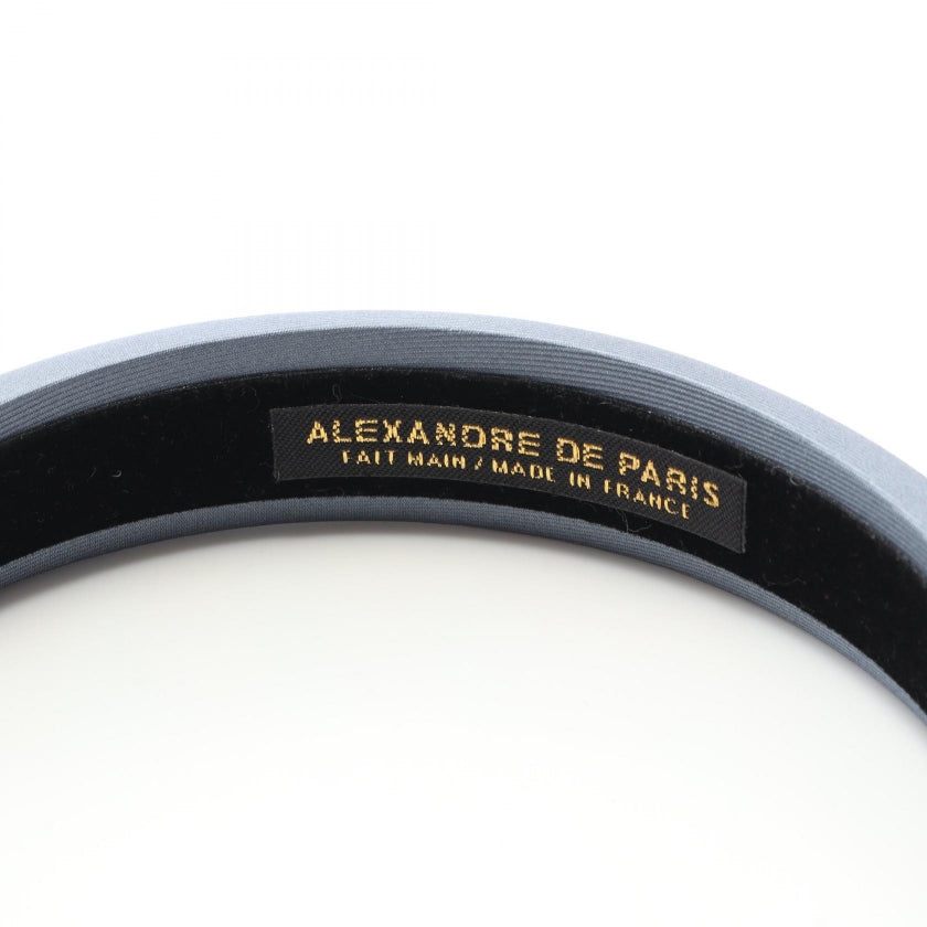 カチューシャ サテン ブルーグレー アレクサンドルドゥパリ アクセサリー Alexandre de Paris