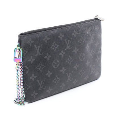 LOUIS VUITTON × fragment design iPadケース モノグラムエクリプス ポーチ PVC ブラック チェーン付き ルイヴィトン 財布・小物 LOUIS VUITTON