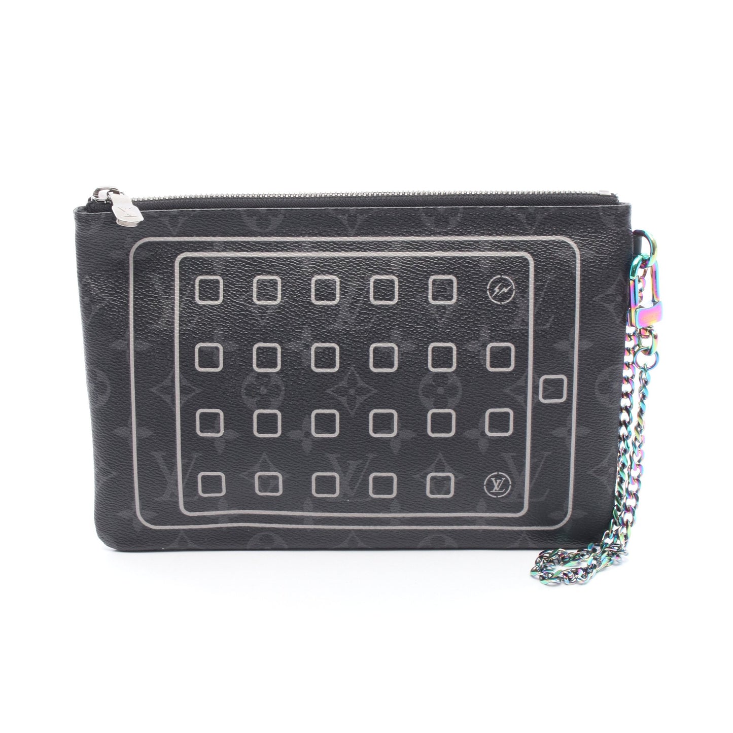 LOUIS VUITTON × fragment design iPadケース モノグラムエクリプス ポーチ PVC ブラック チェーン付き ルイヴィトン 財布・小物 LOUIS VUITTON