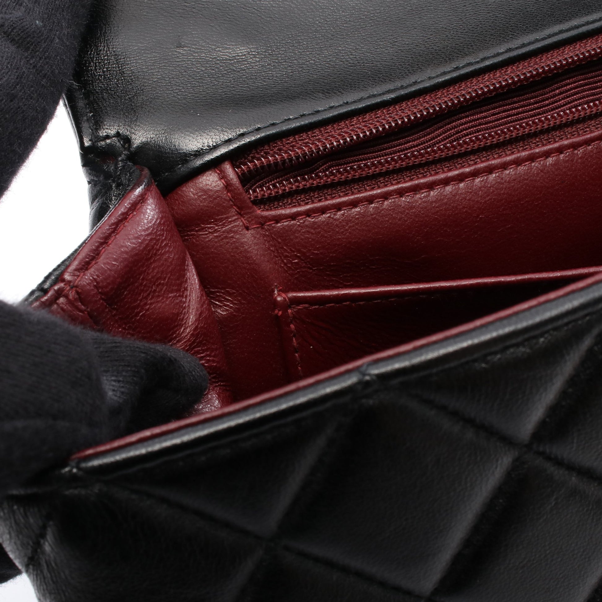 マトラッセ ハンドバッグ ラムスキン ブラック ゴールド金具 シャネル バッグ CHANEL