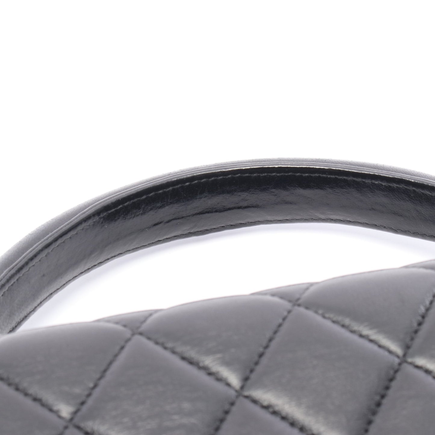 マトラッセ ハンドバッグ ラムスキン ブラック ゴールド金具 シャネル バッグ CHANEL
