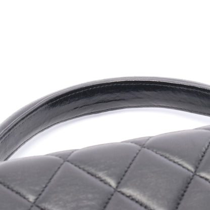 マトラッセ ハンドバッグ ラムスキン ブラック ゴールド金具 シャネル バッグ CHANEL