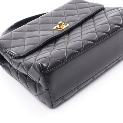 マトラッセ ハンドバッグ ラムスキン ブラック ゴールド金具 シャネル バッグ CHANEL