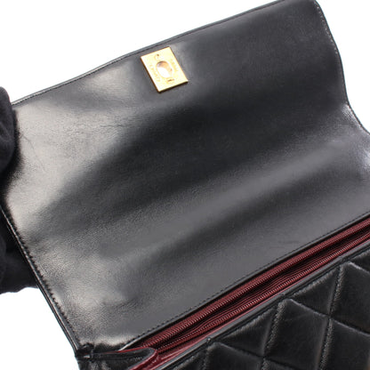 マトラッセ ハンドバッグ ラムスキン ブラック ゴールド金具 シャネル バッグ CHANEL
