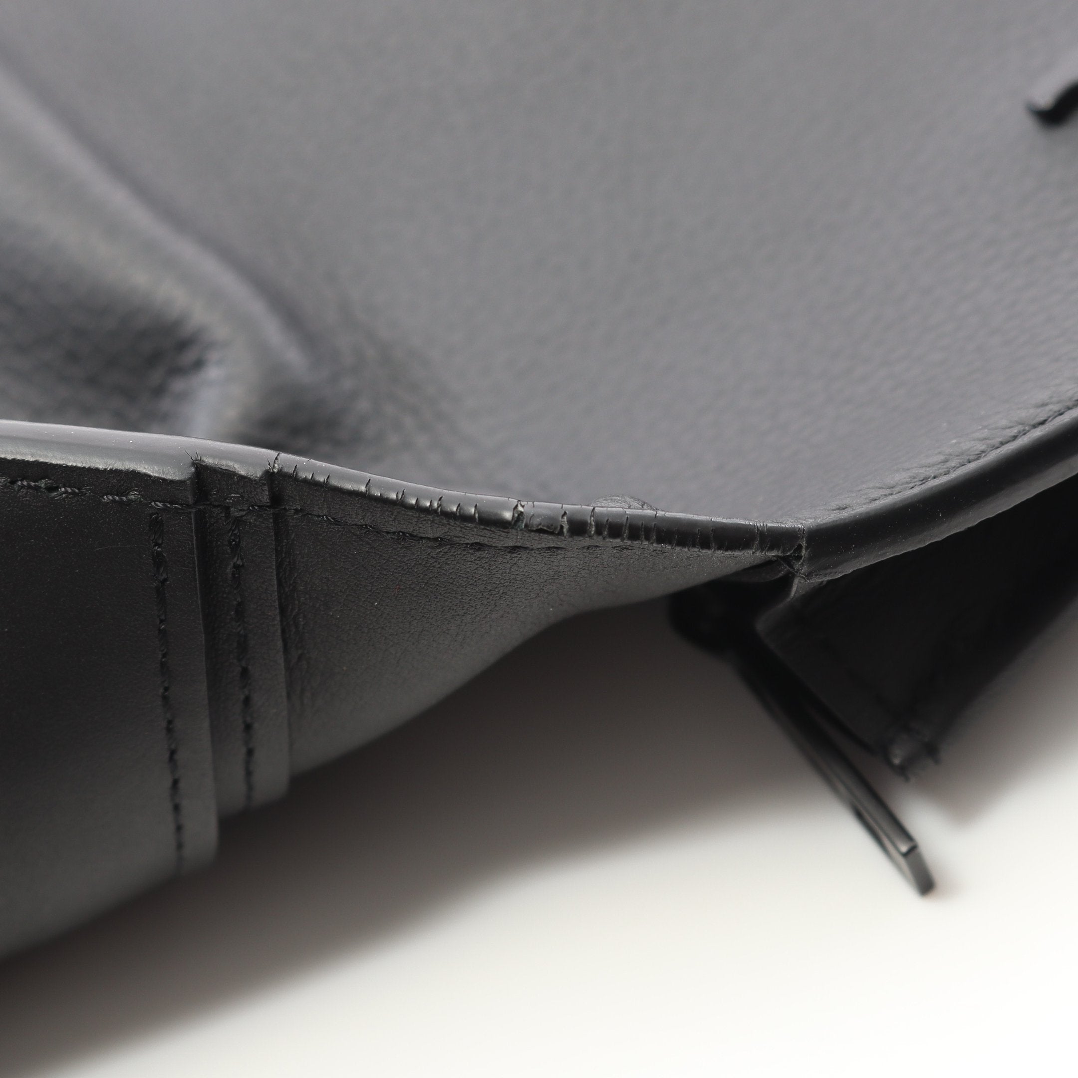 ポルトフォイユブラザ アエログラム 二つ折り長財布 レザー ブラック