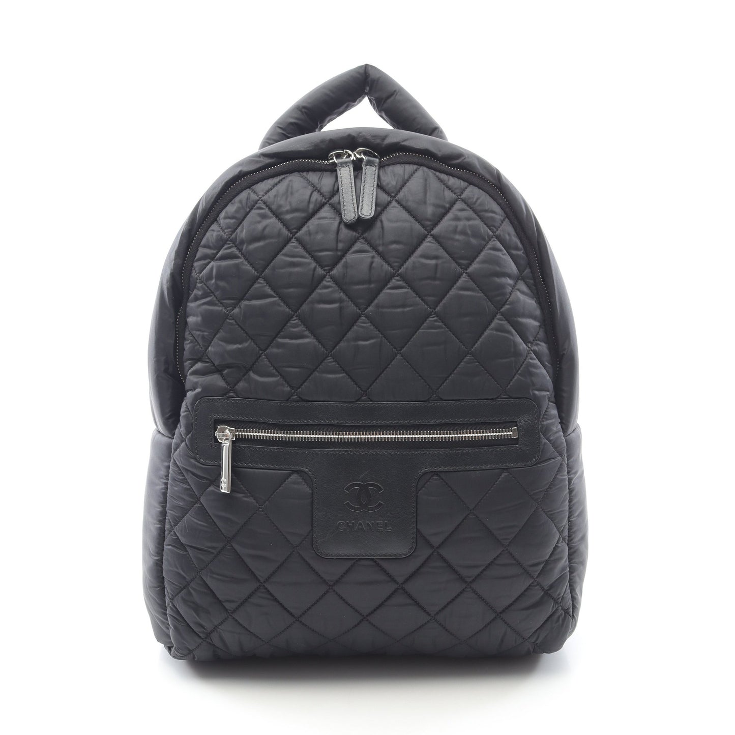 コココクーン バックパック リュックサック ナイロン レザー ブラック シルバー金具 シャネル バッグ CHANEL