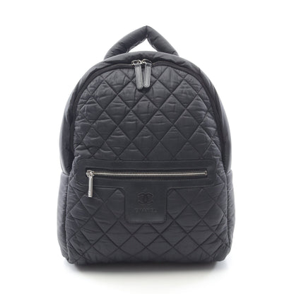 コココクーン バックパック リュックサック ナイロン レザー ブラック シルバー金具 シャネル バッグ CHANEL