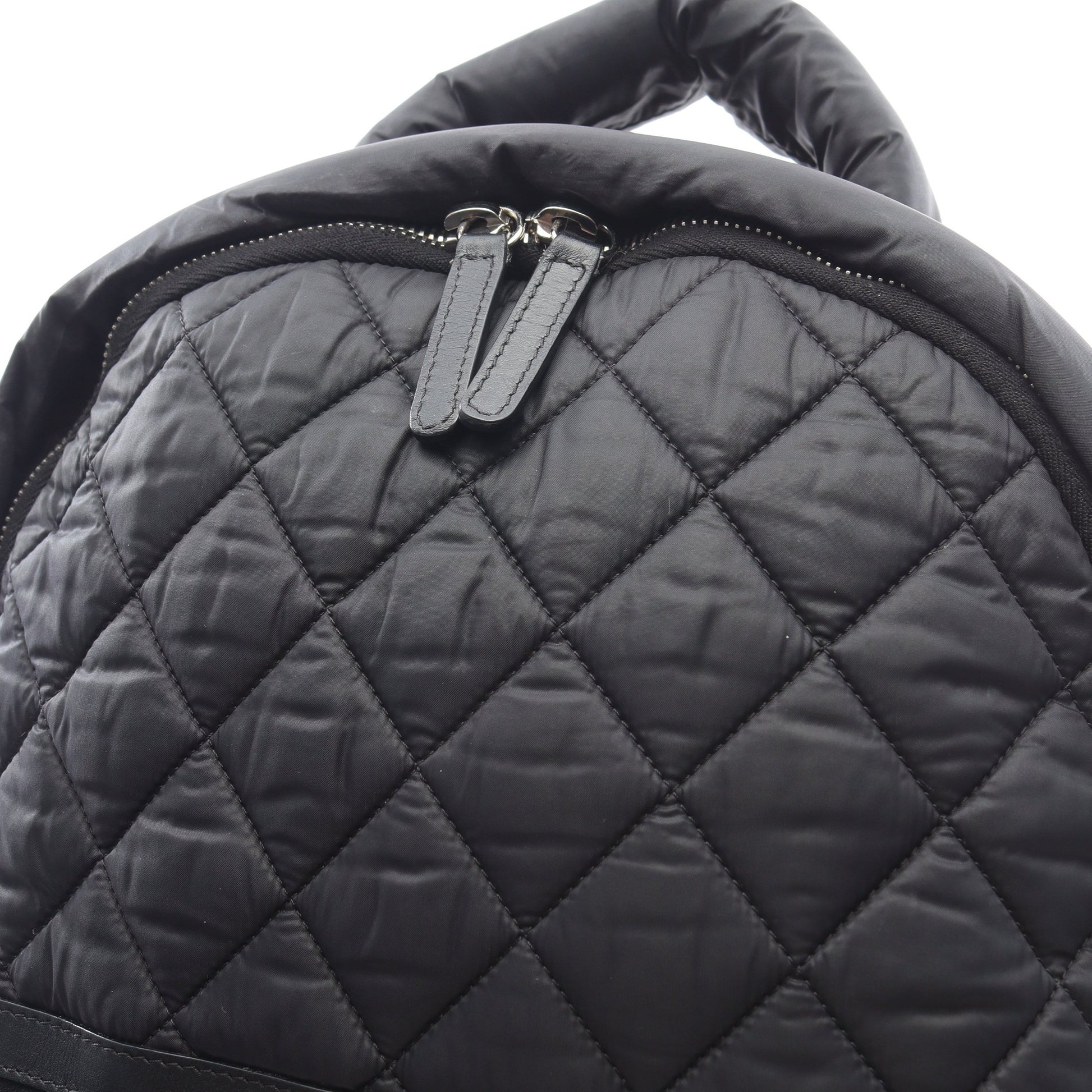 コココクーン バックパック リュックサック ナイロン レザー ブラック シルバー金具 シャネル バッグ CHANEL