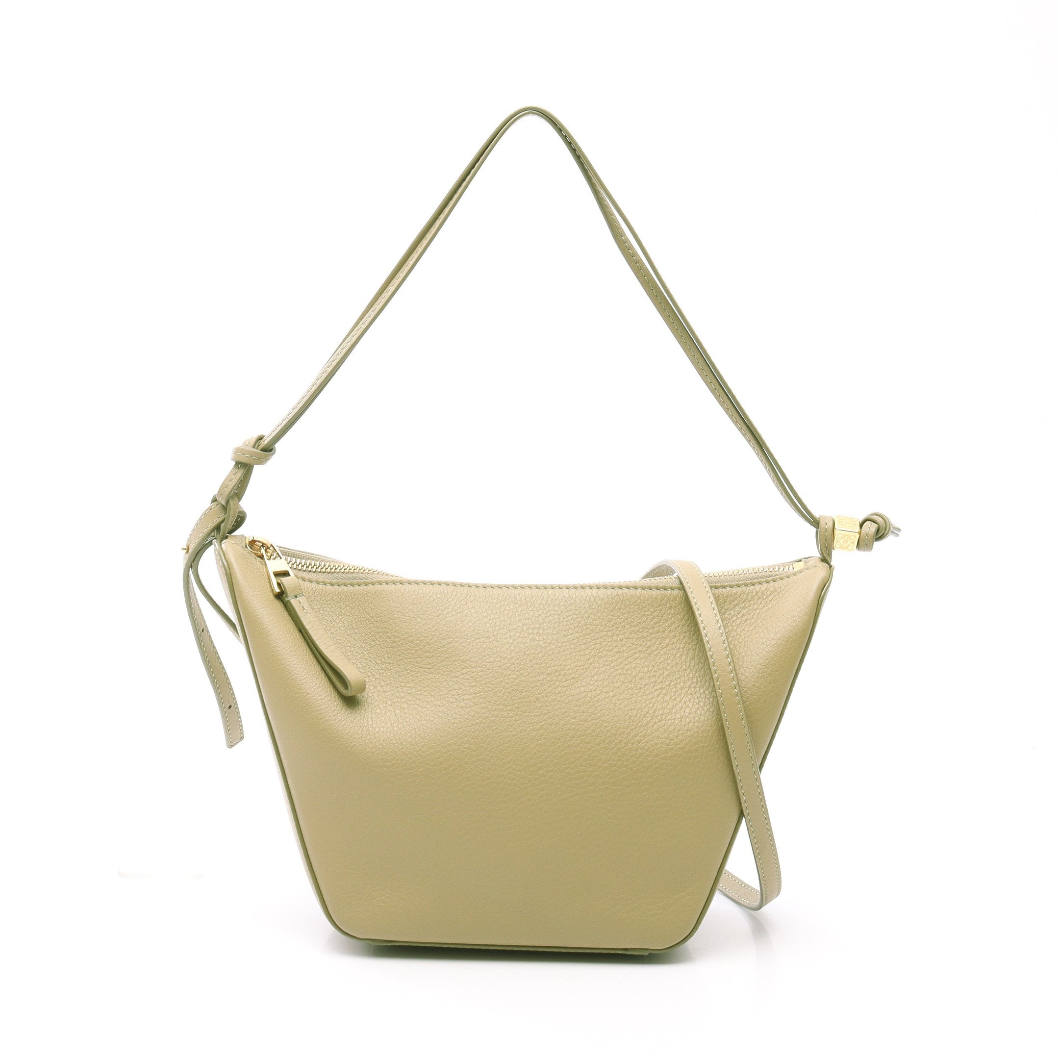 ロエベ ハンモック ホーボーバッグ ミニ 2Wayバッグ ダークカーキグリーン ハンモック ホーボーバッグ ミニ ショルダーバッグ レザー カーキ