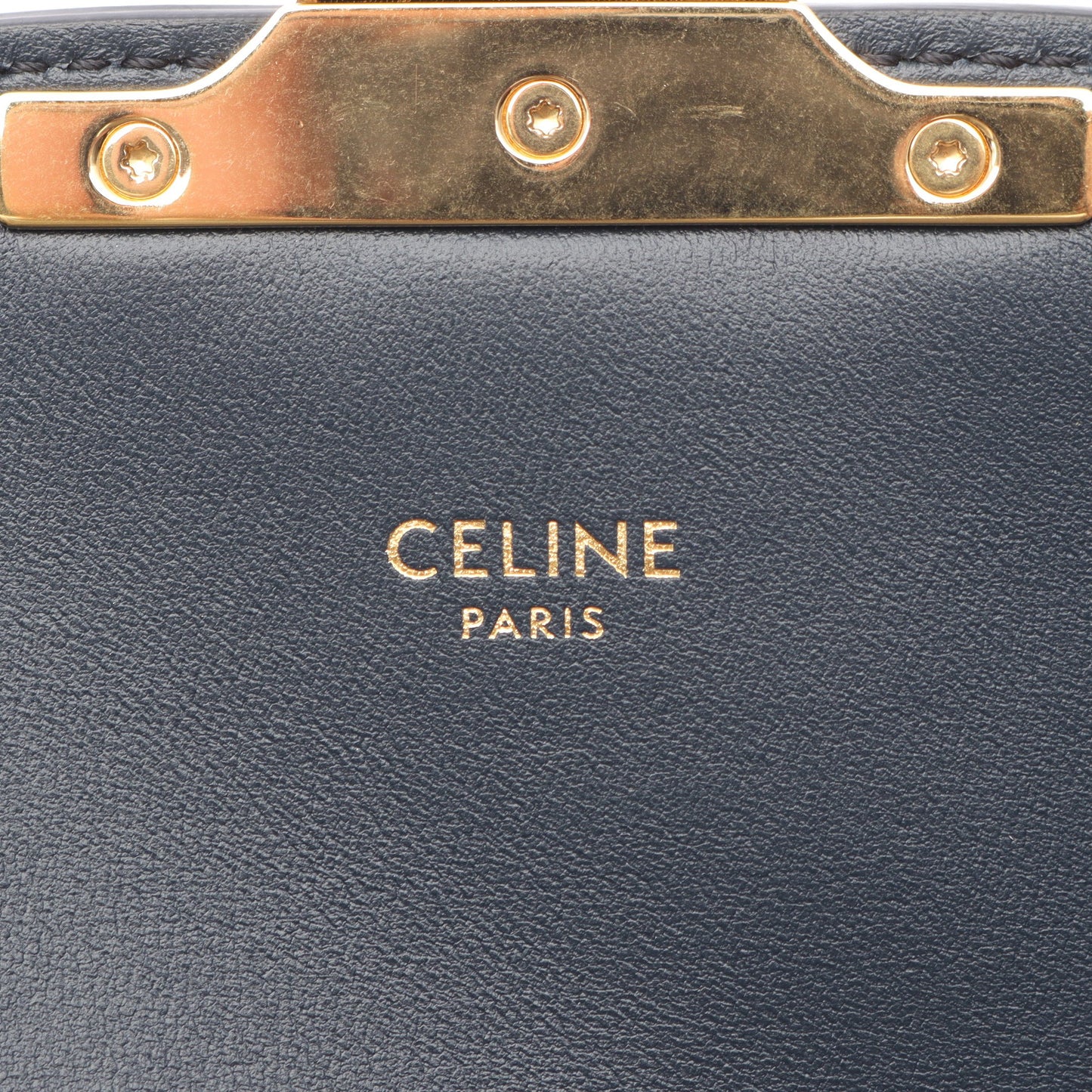 ティーン トリオンフ ショルダーバッグ キャンバス レザー ライトベージュ ダークネイビー セリーヌ バッグ CELINE