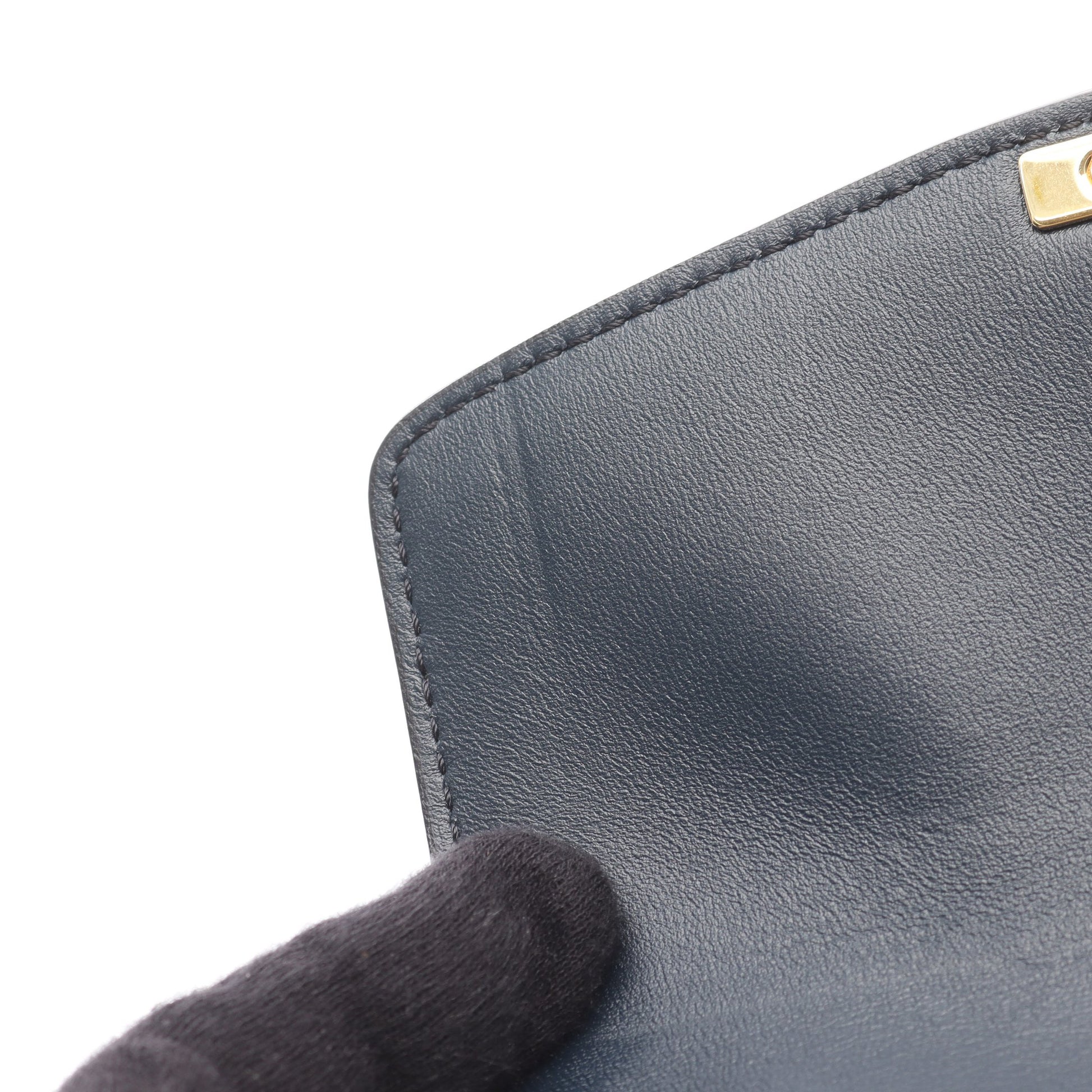 ティーン トリオンフ ショルダーバッグ キャンバス レザー ライトベージュ ダークネイビー セリーヌ バッグ CELINE