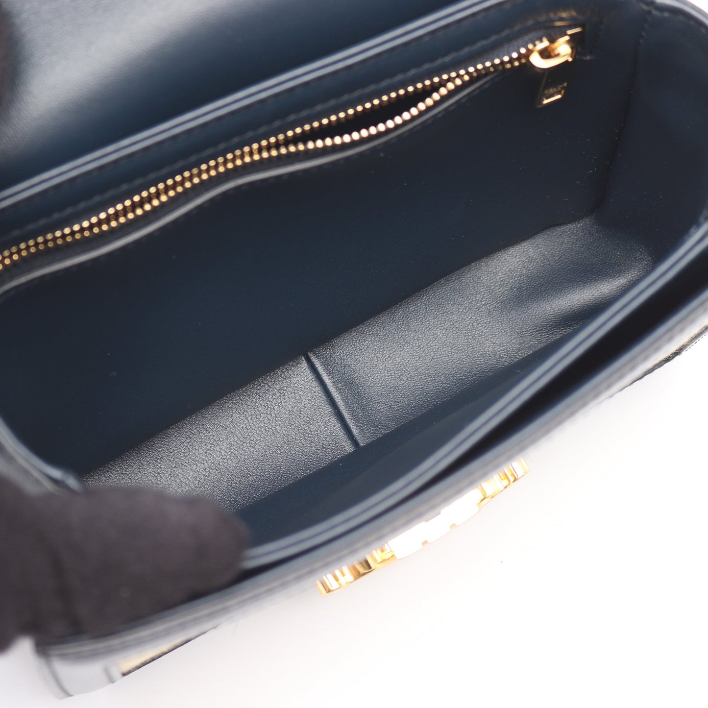 ティーン トリオンフ ショルダーバッグ キャンバス レザー ライトベージュ ダークネイビー セリーヌ バッグ CELINE
