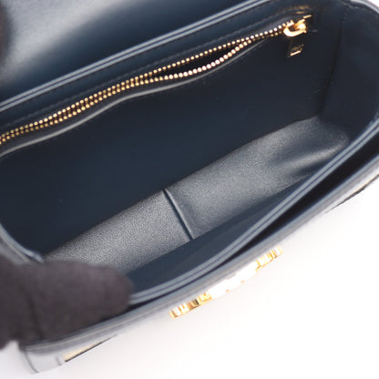 ティーン トリオンフ ショルダーバッグ キャンバス レザー ライトベージュ ダークネイビー セリーヌ バッグ CELINE