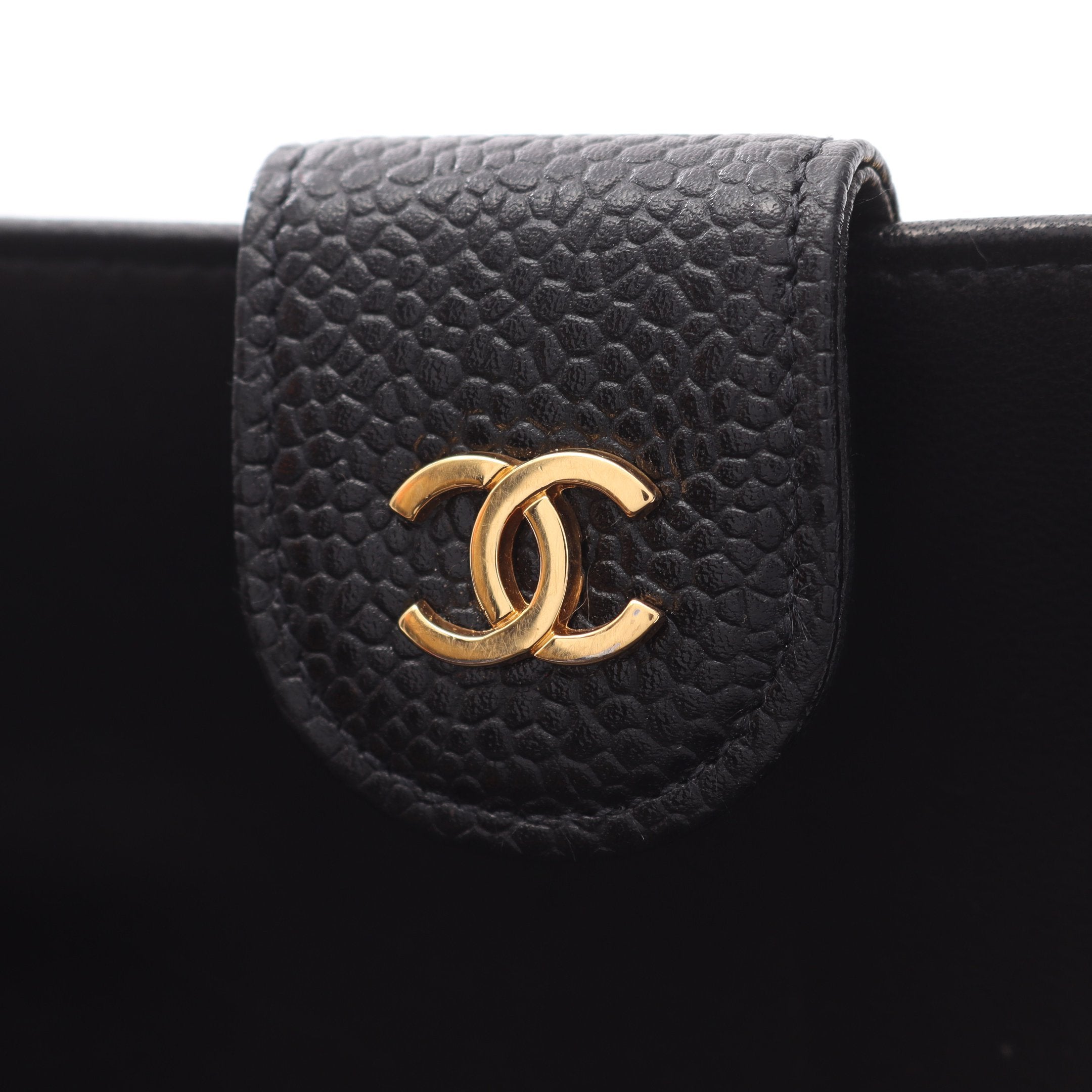 CHANEL シャネル キャビアスキン ビコローレ がま口 二つ折り財布