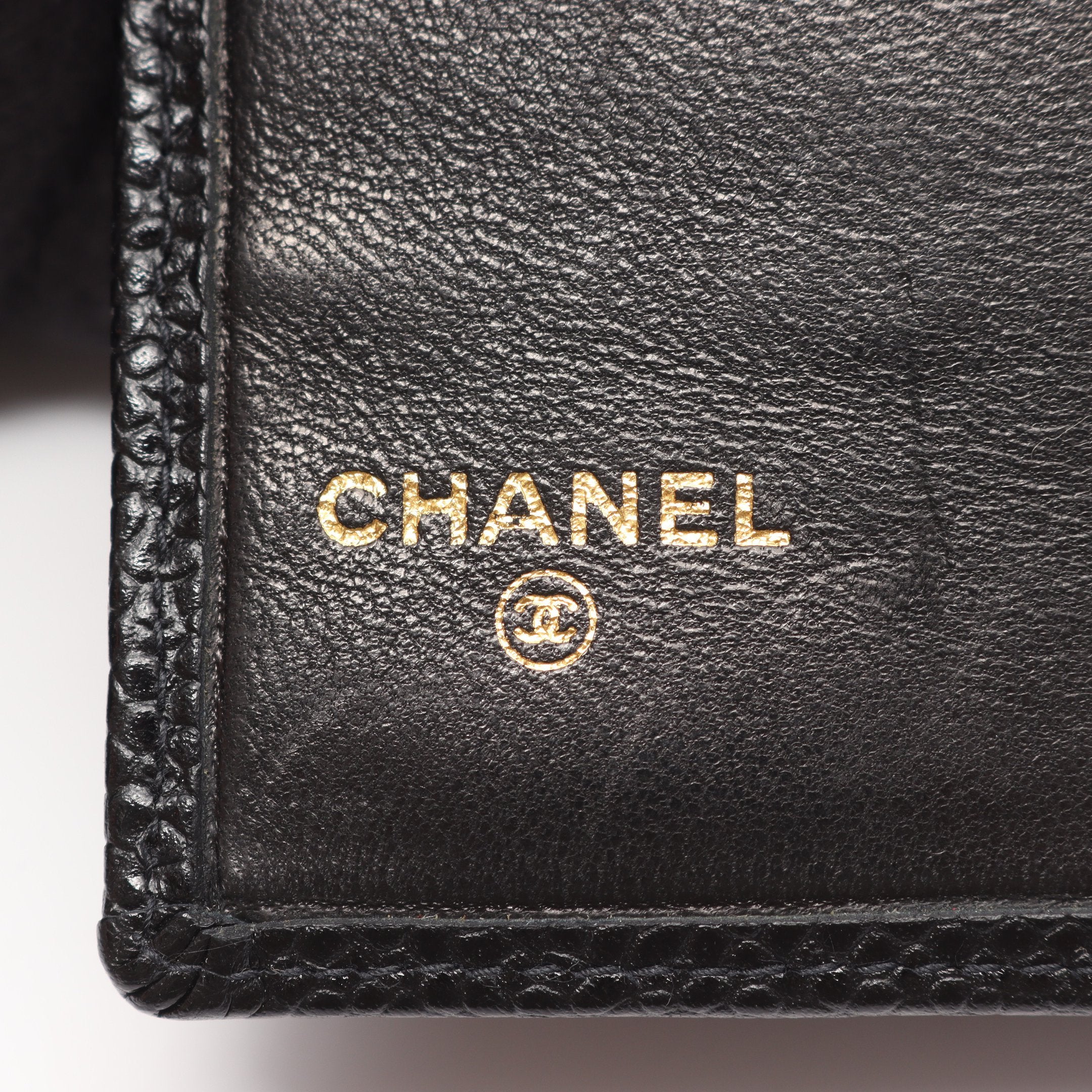 CHANEL シャネル ビコローレ キャビアスキン がま口 長財布 黒 CHANEL