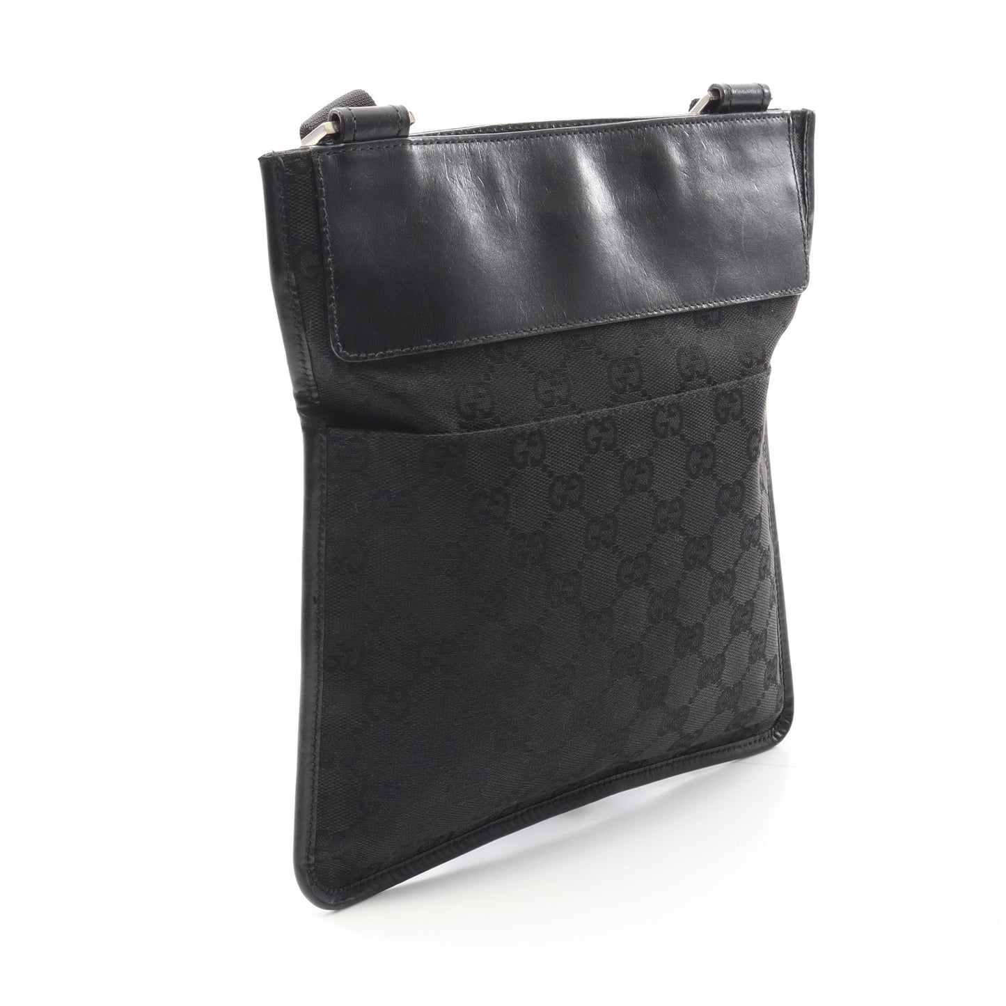 ショルダーバッグ キャンバス レザー ブラック グッチ バッグ GUCCI