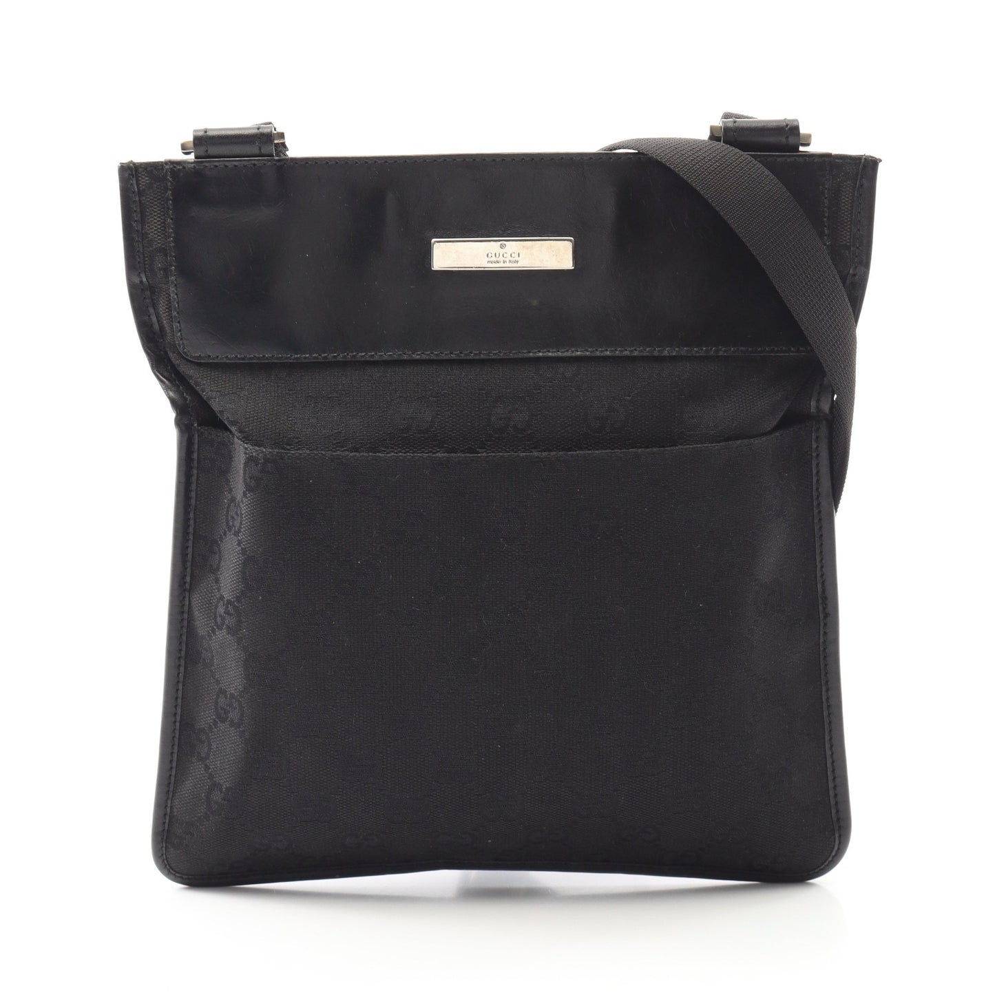 ショルダーバッグ キャンバス レザー ブラック グッチ バッグ GUCCI