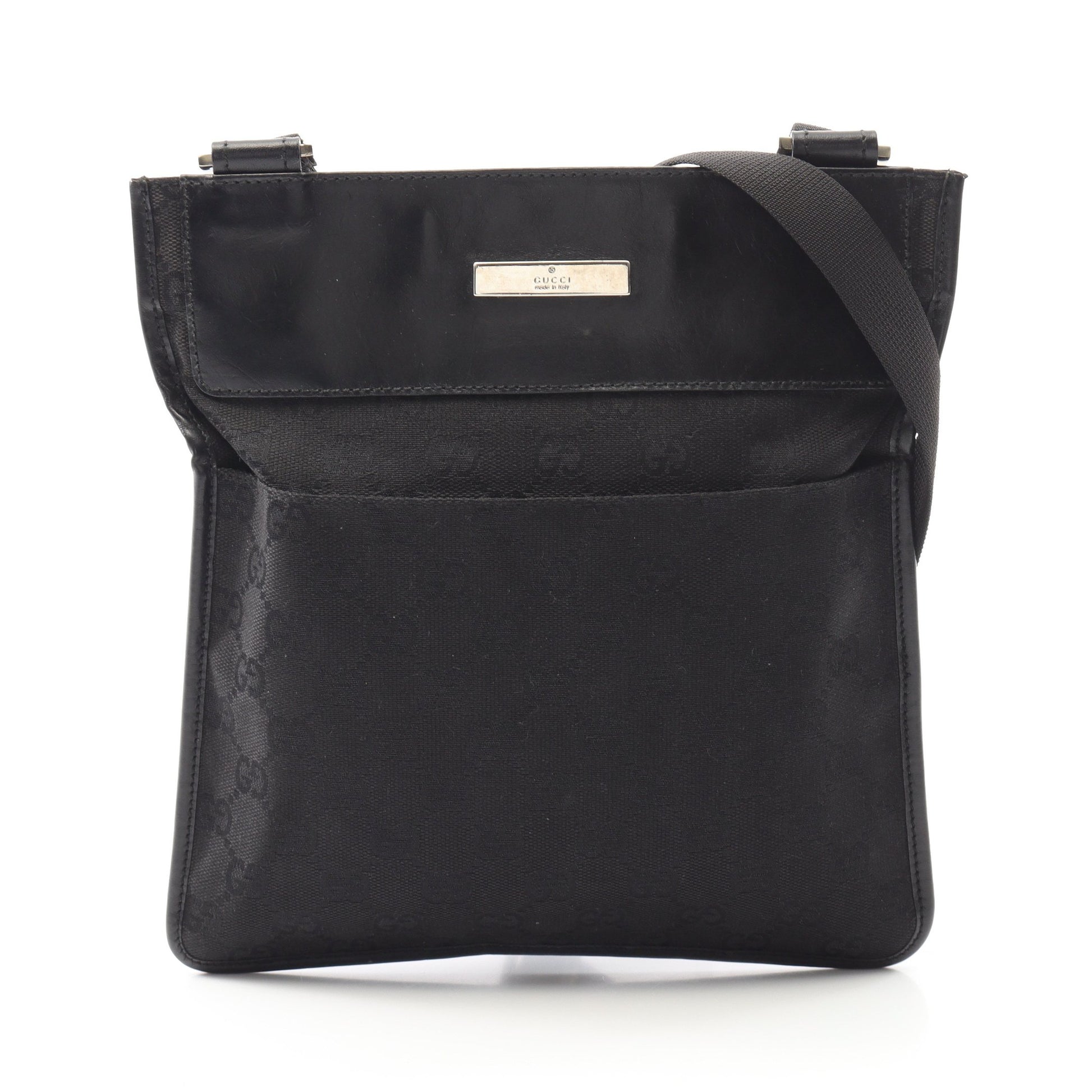 ショルダーバッグ キャンバス レザー ブラック グッチ バッグ GUCCI