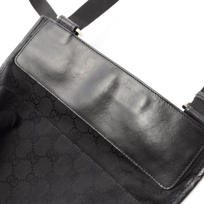 ショルダーバッグ キャンバス レザー ブラック グッチ バッグ GUCCI