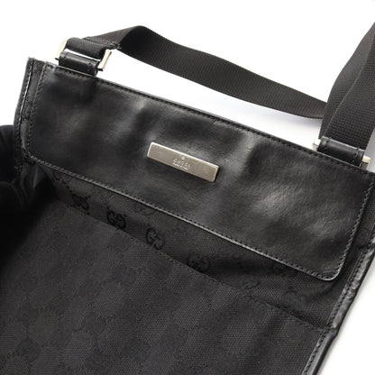 ショルダーバッグ キャンバス レザー ブラック グッチ バッグ GUCCI