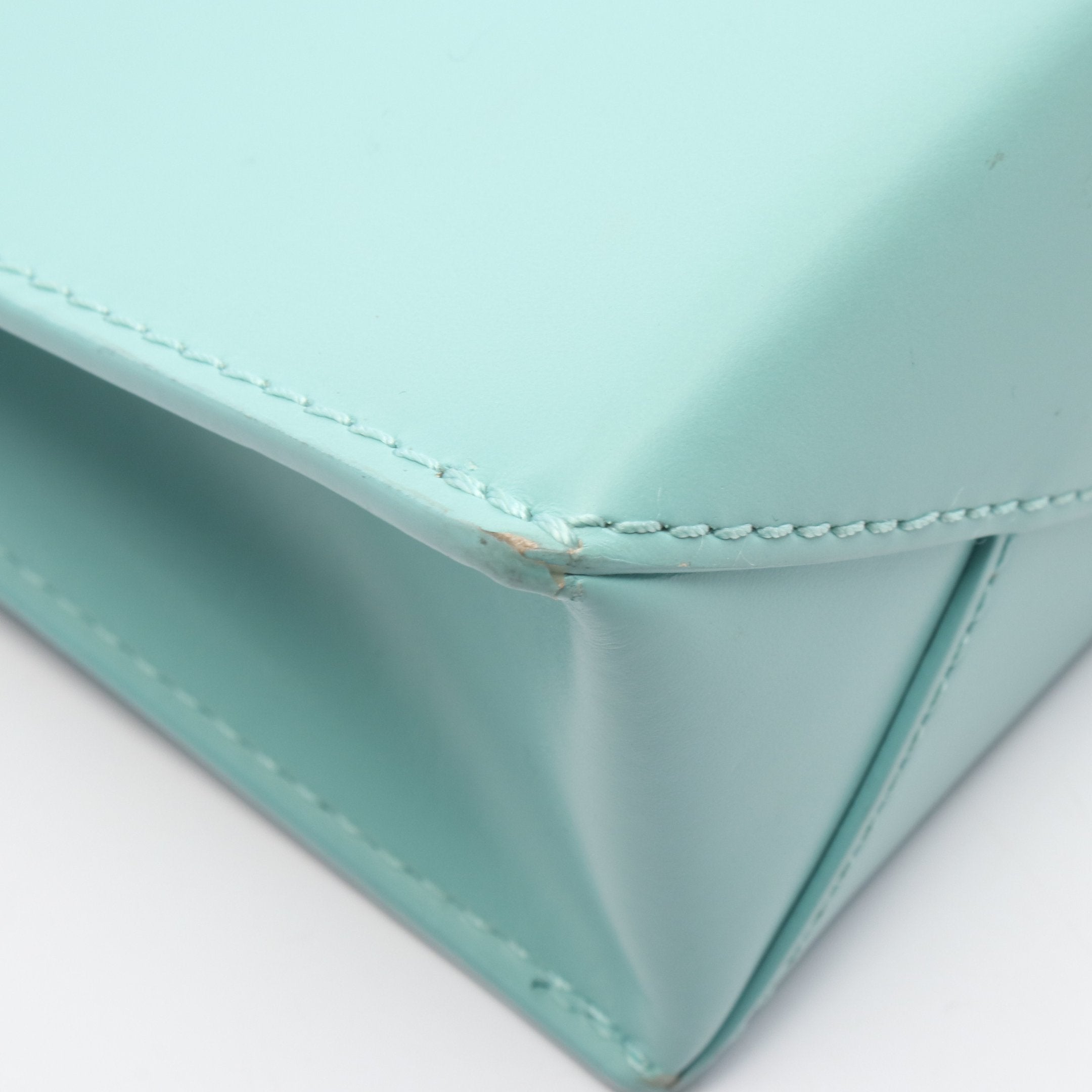 スタンダード A5 ハンドバッグ レザー ターコイズブルー 2WAY ロエベ