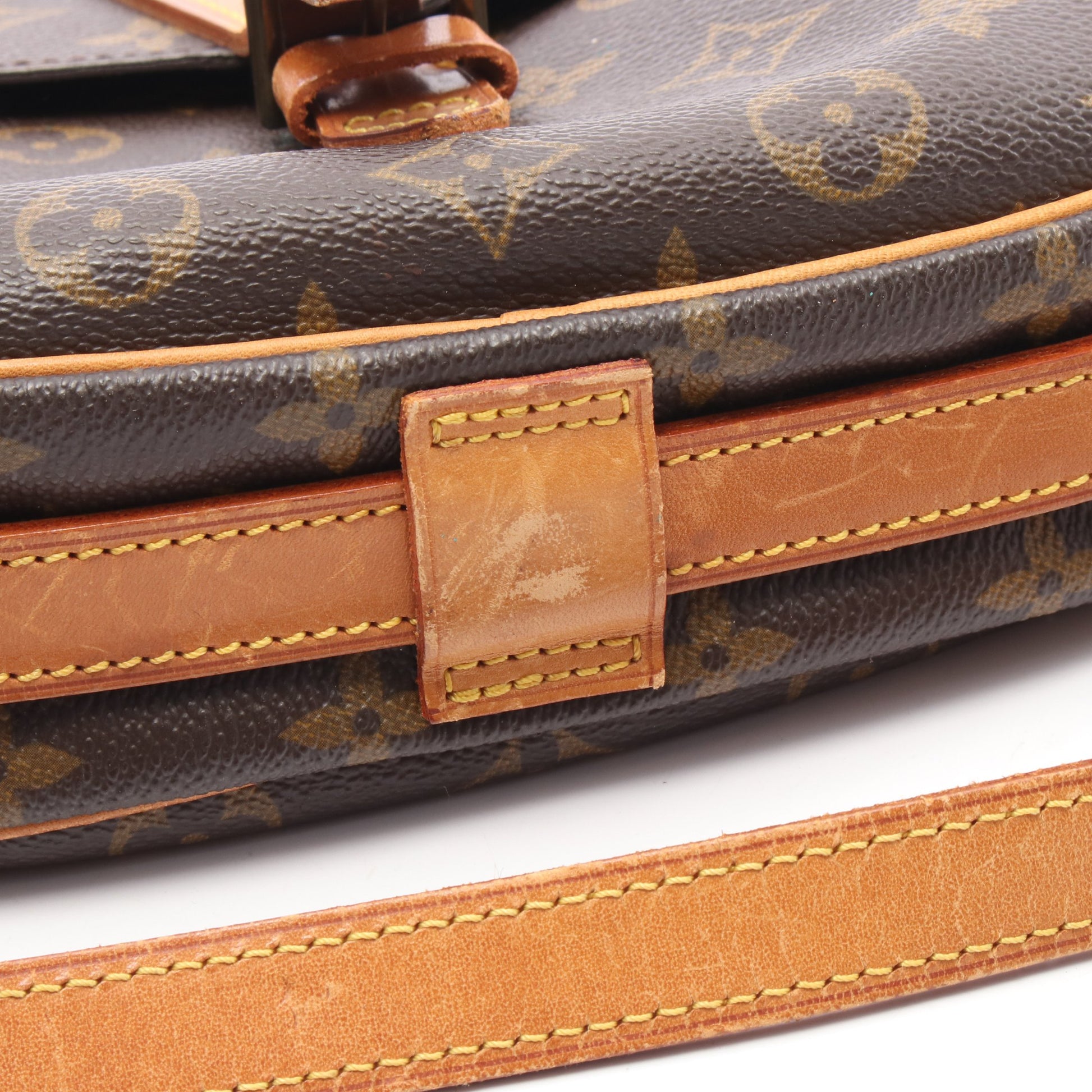 ジュヌフィーユGM モノグラム ショルダーバッグ PVC レザー ブラウン  