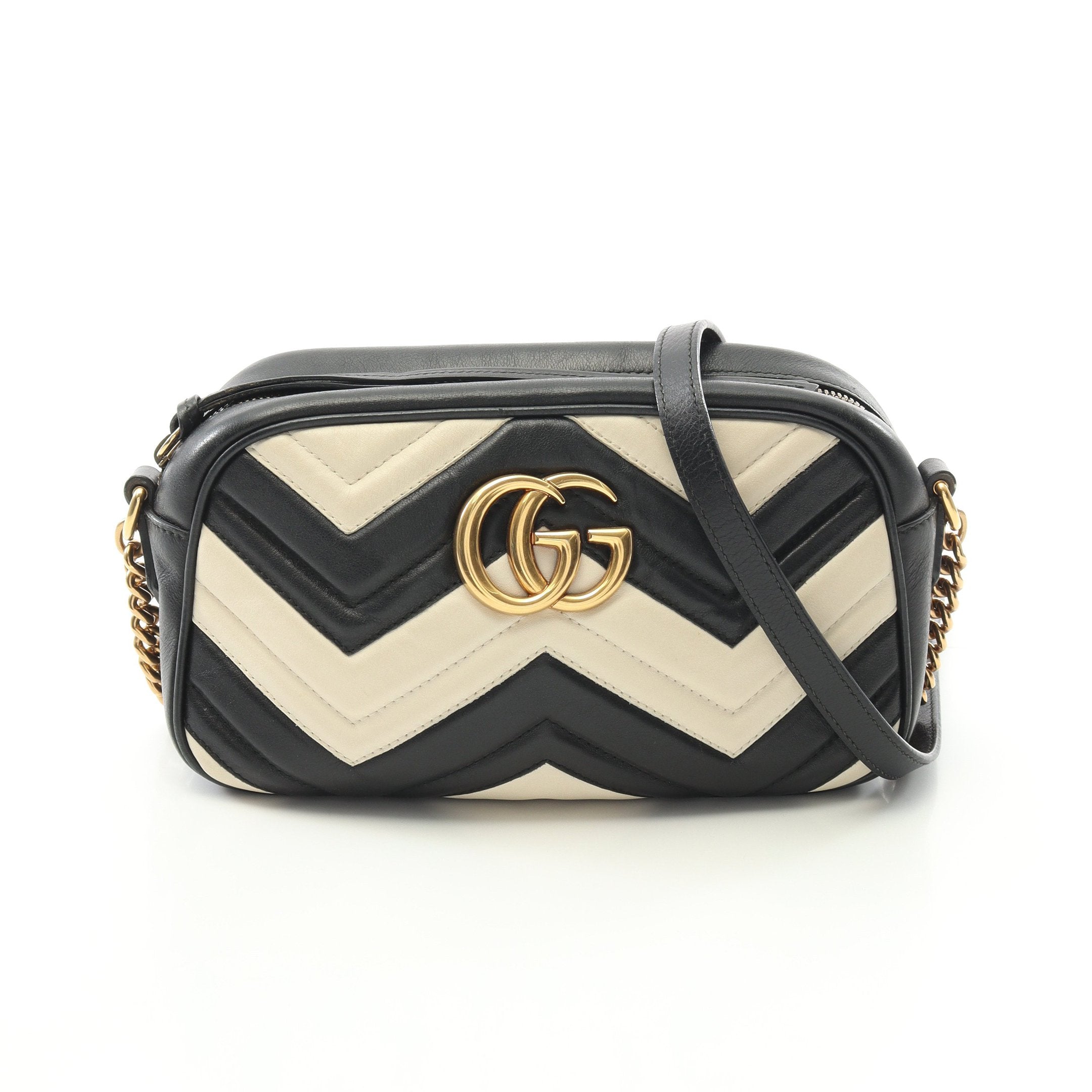 Gucci マ-モントチェーンショルダーバッグ レザーブラック