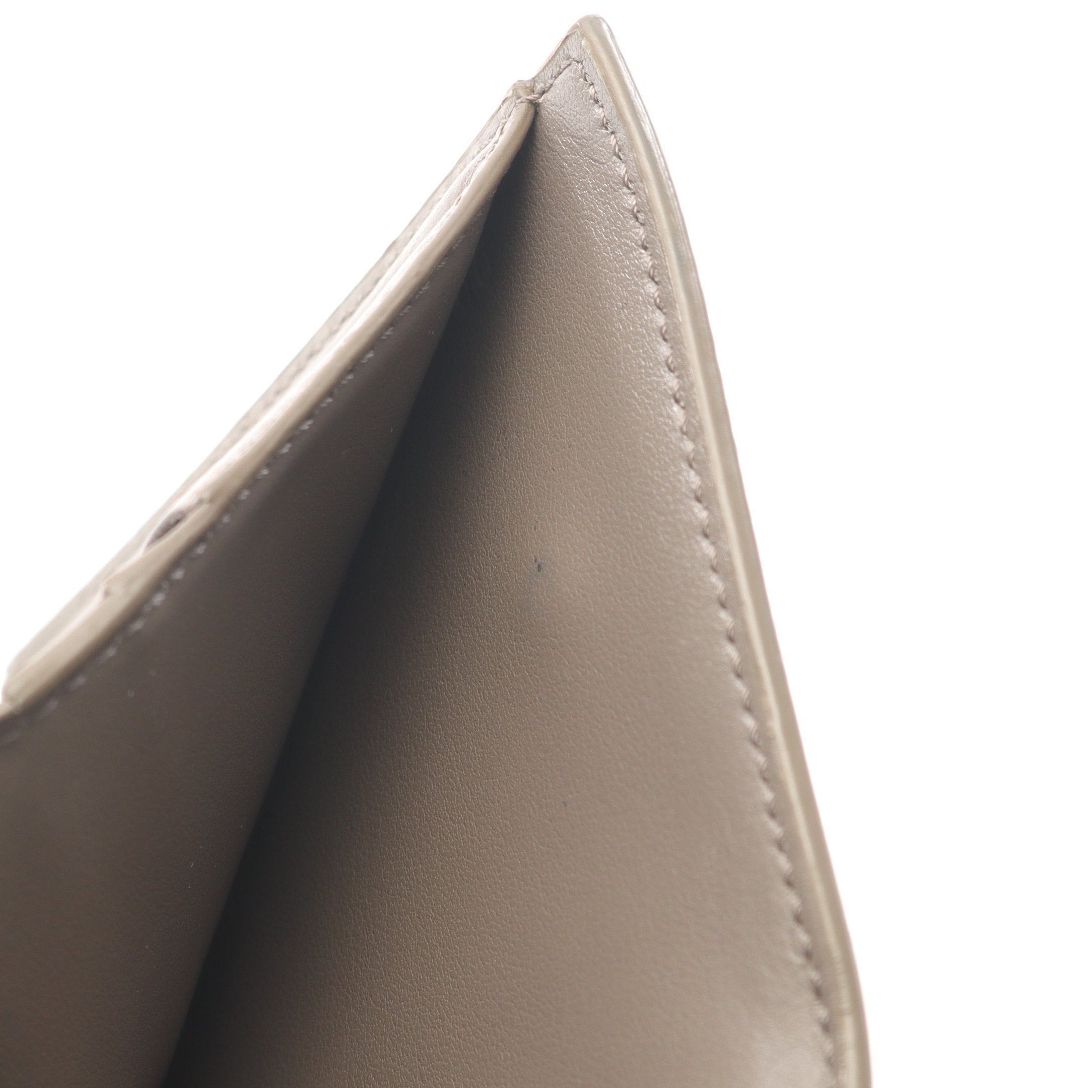 スモール トリフォールドウォレット 三つ折り財布 レザー グレー