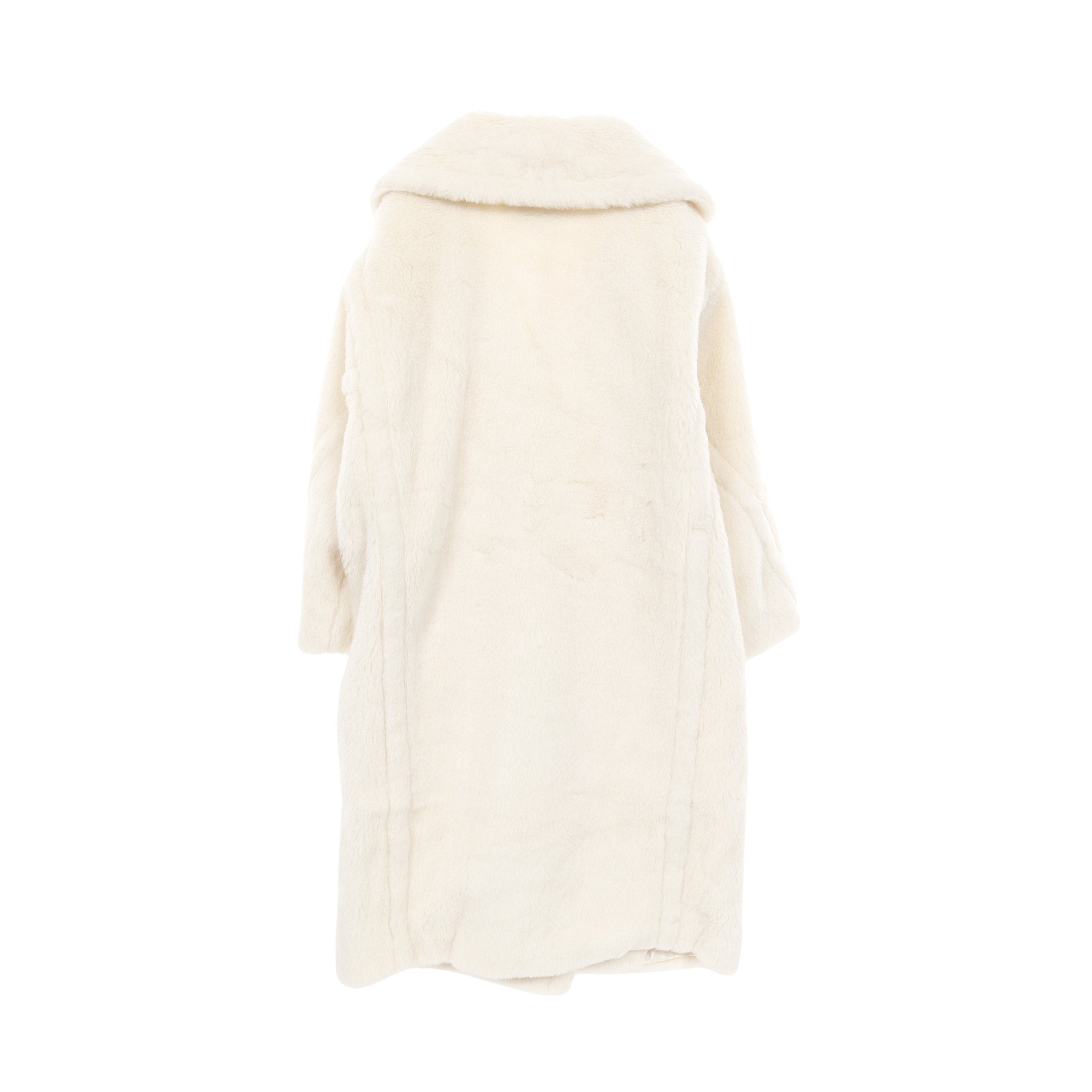 【希少】MaxMara コート アルパカ混 銀タグ フード ウール ホワイト TEDGIRL コート アルパカ ウール シルク ホワイト マックス