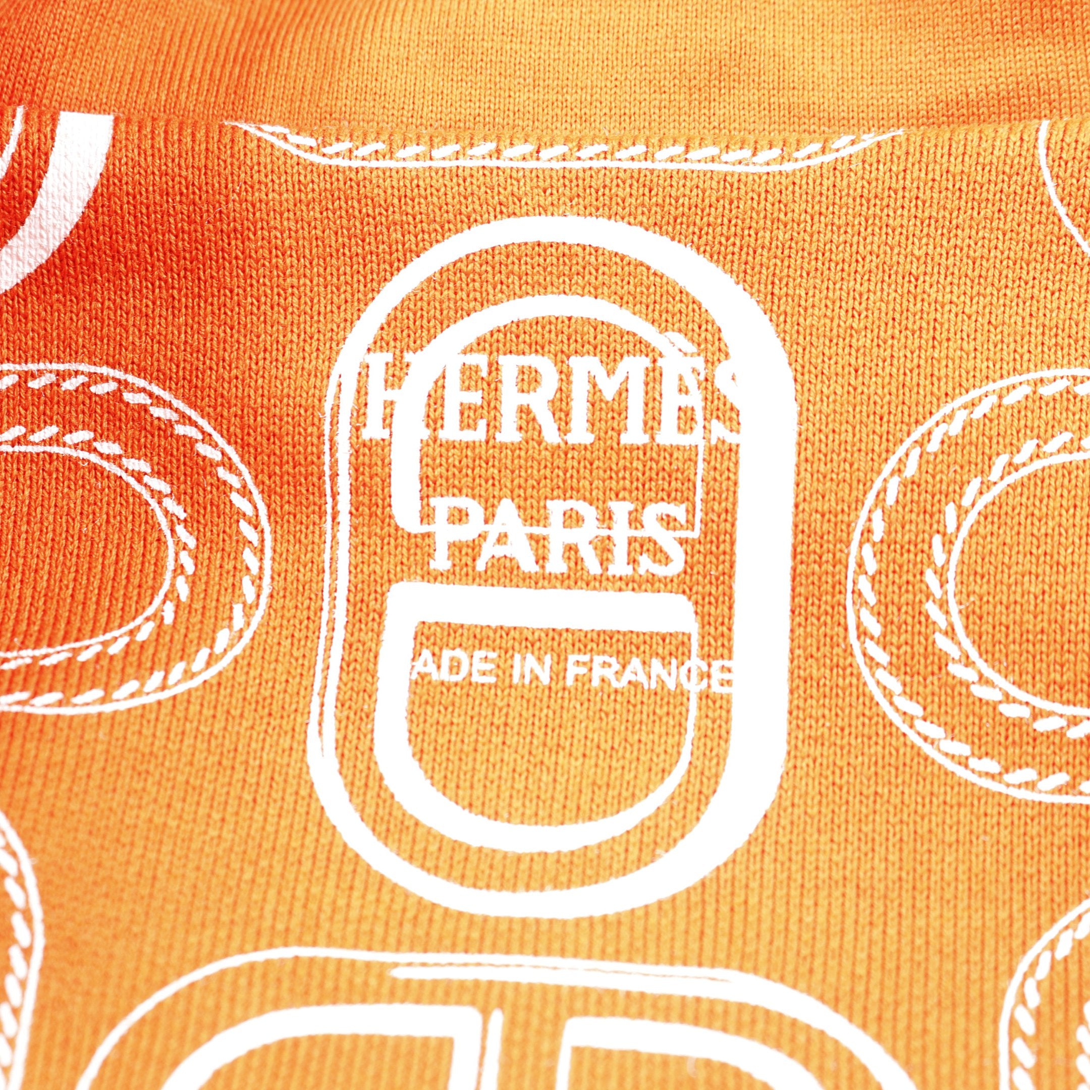 エルメス HERMES シェーヌダンクル パーカー 衣料品 トップス コットン レディース オレンジ系 【中古】 シェーヌダンクル プルオーバーパーカー コットン オレンジ エルメス