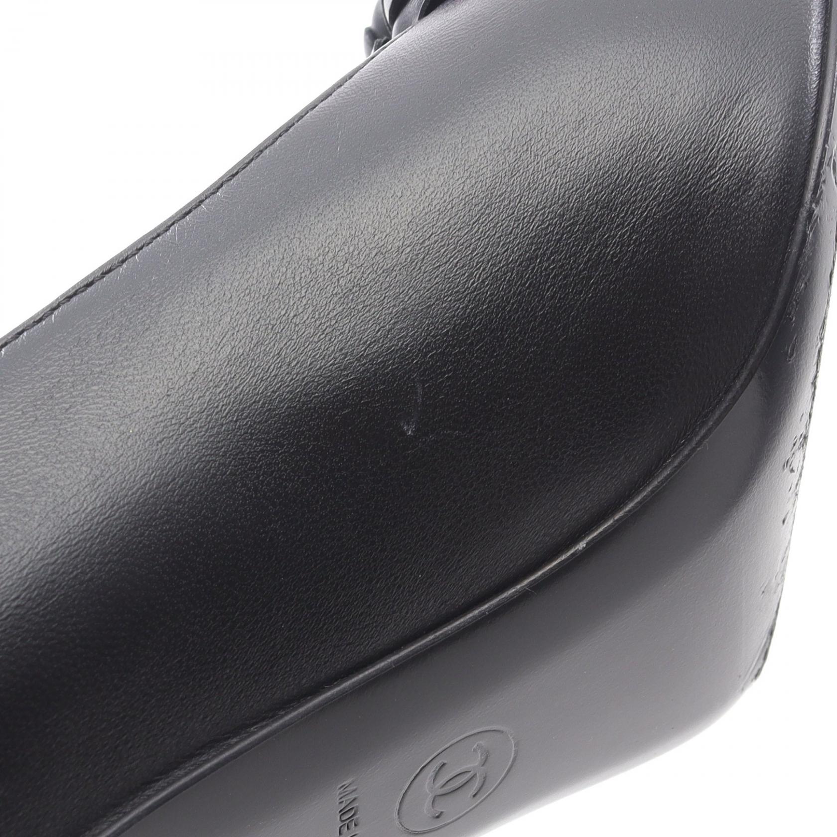 ココマーク カメリア パンプス レザー エナメルレザー ブラック