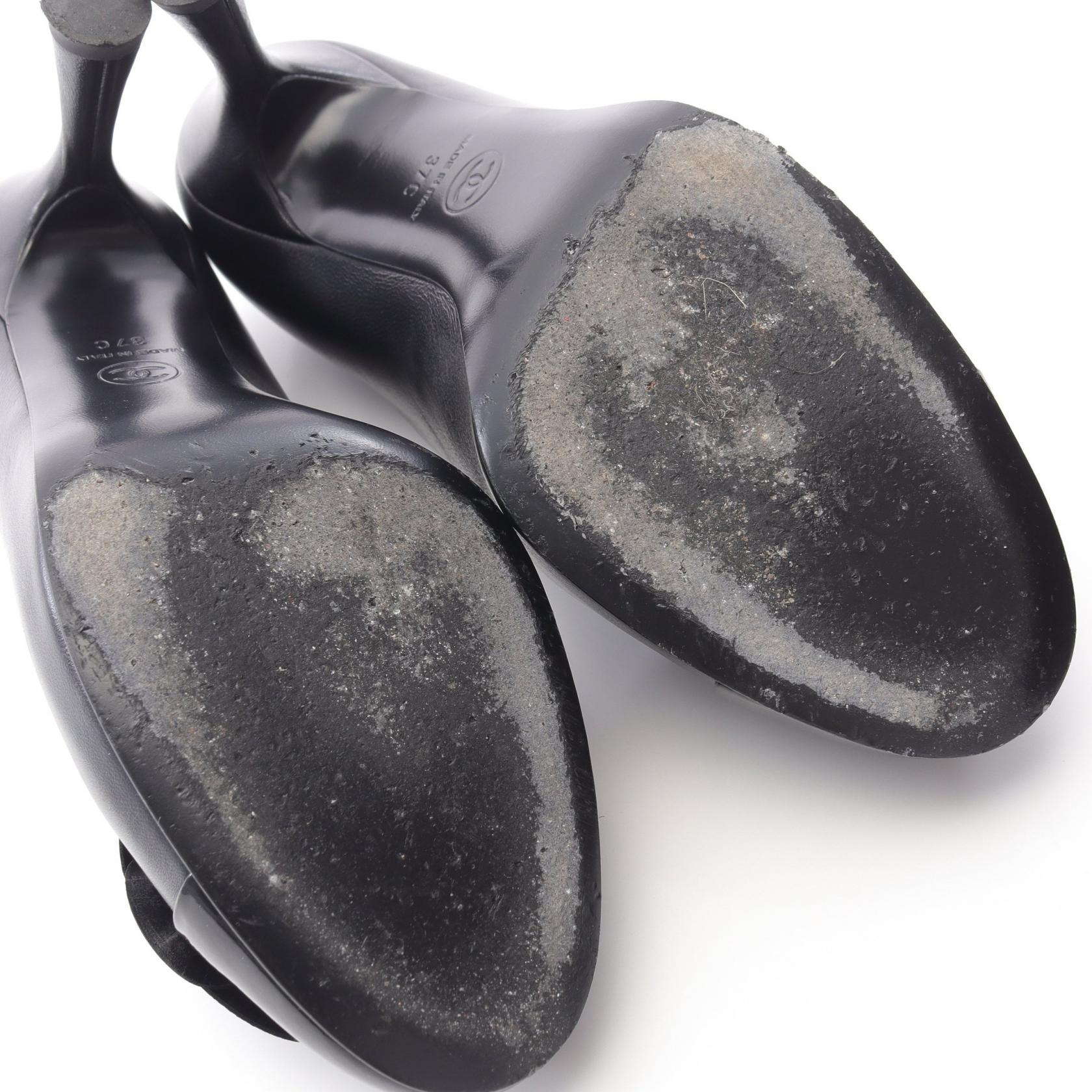 ココマーク カメリア パンプス レザー エナメルレザー ブラック